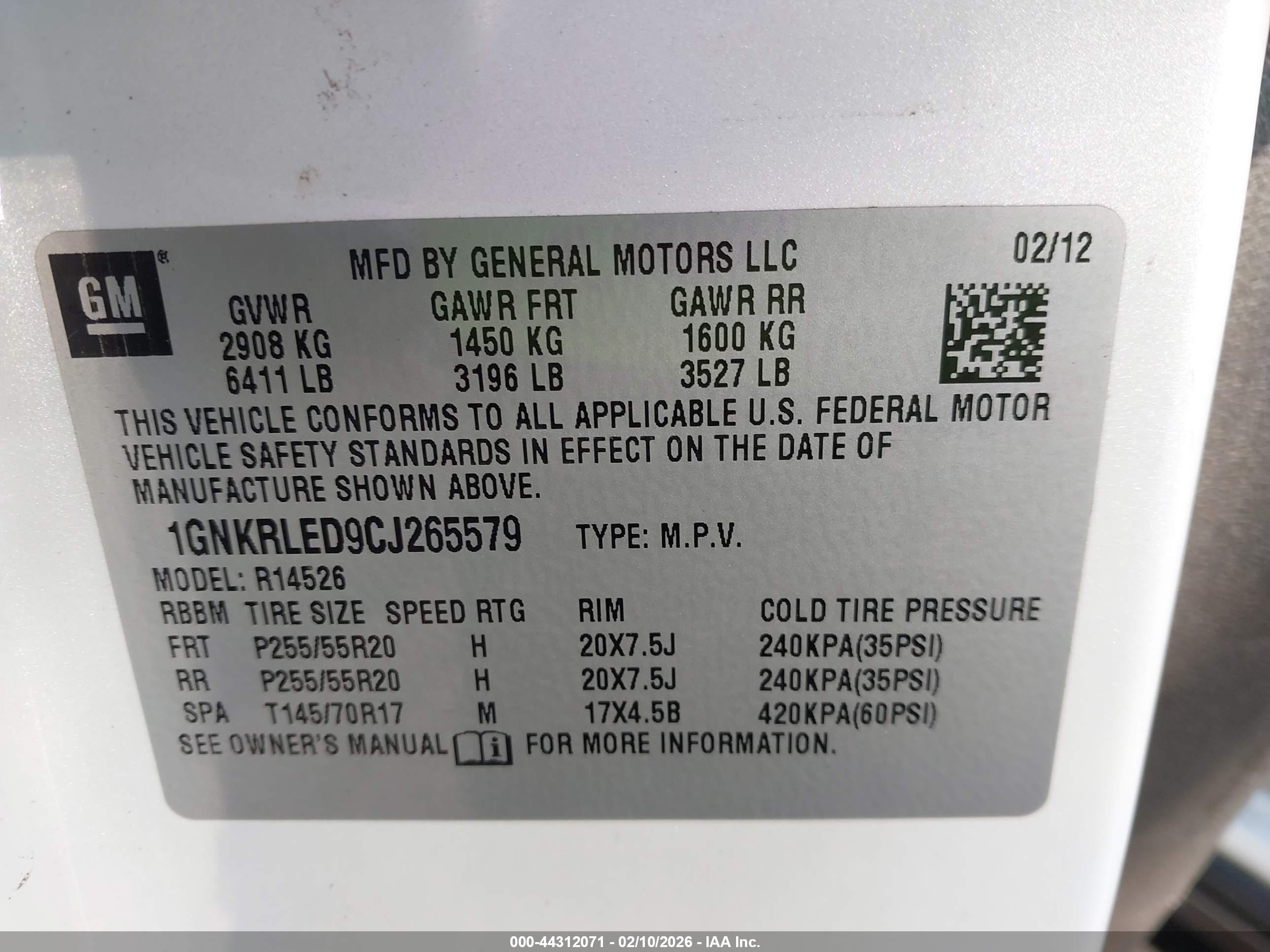CHEVROLET TRAVERSE image 9