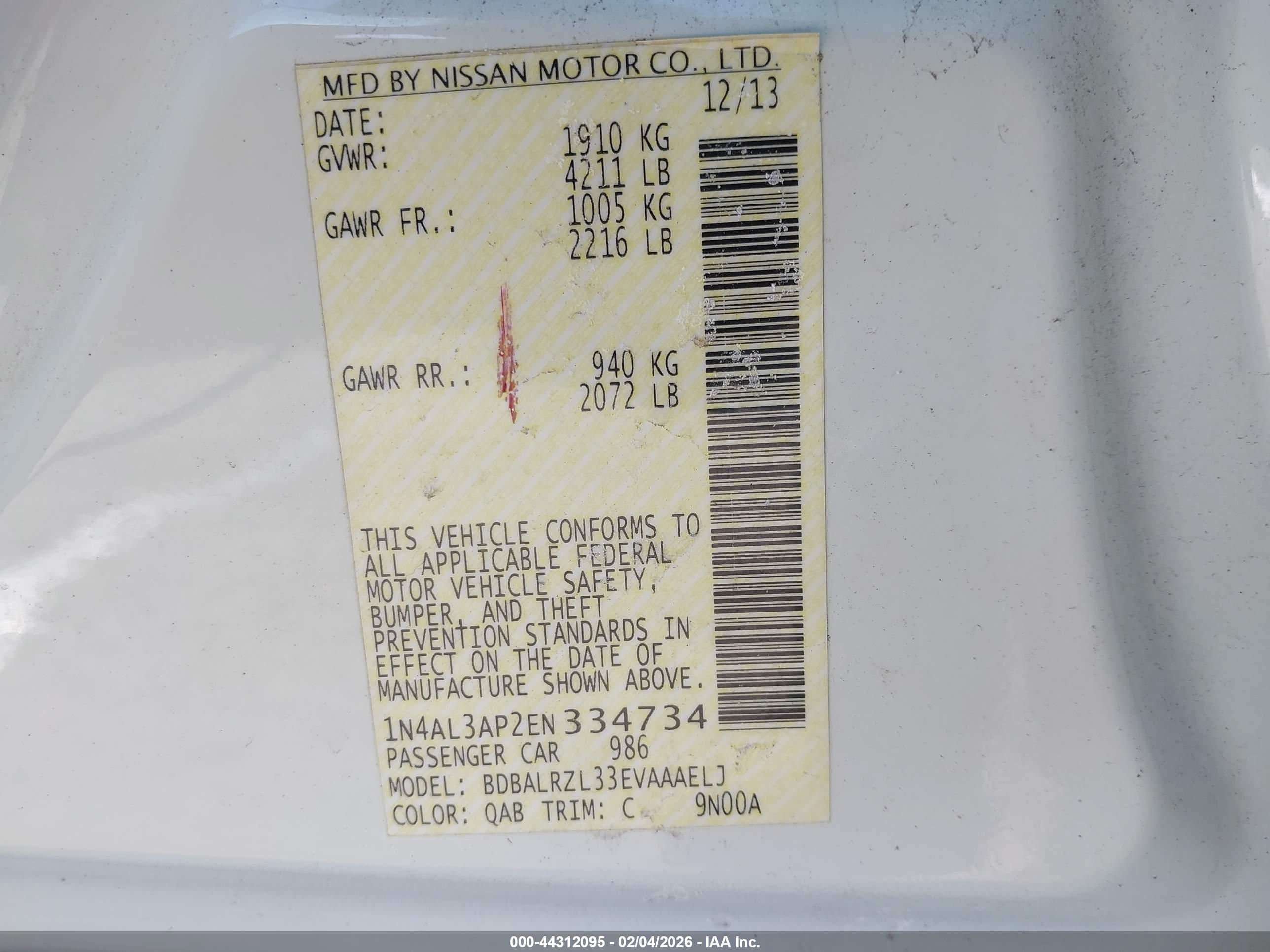 NISSAN ALTIMA image 9