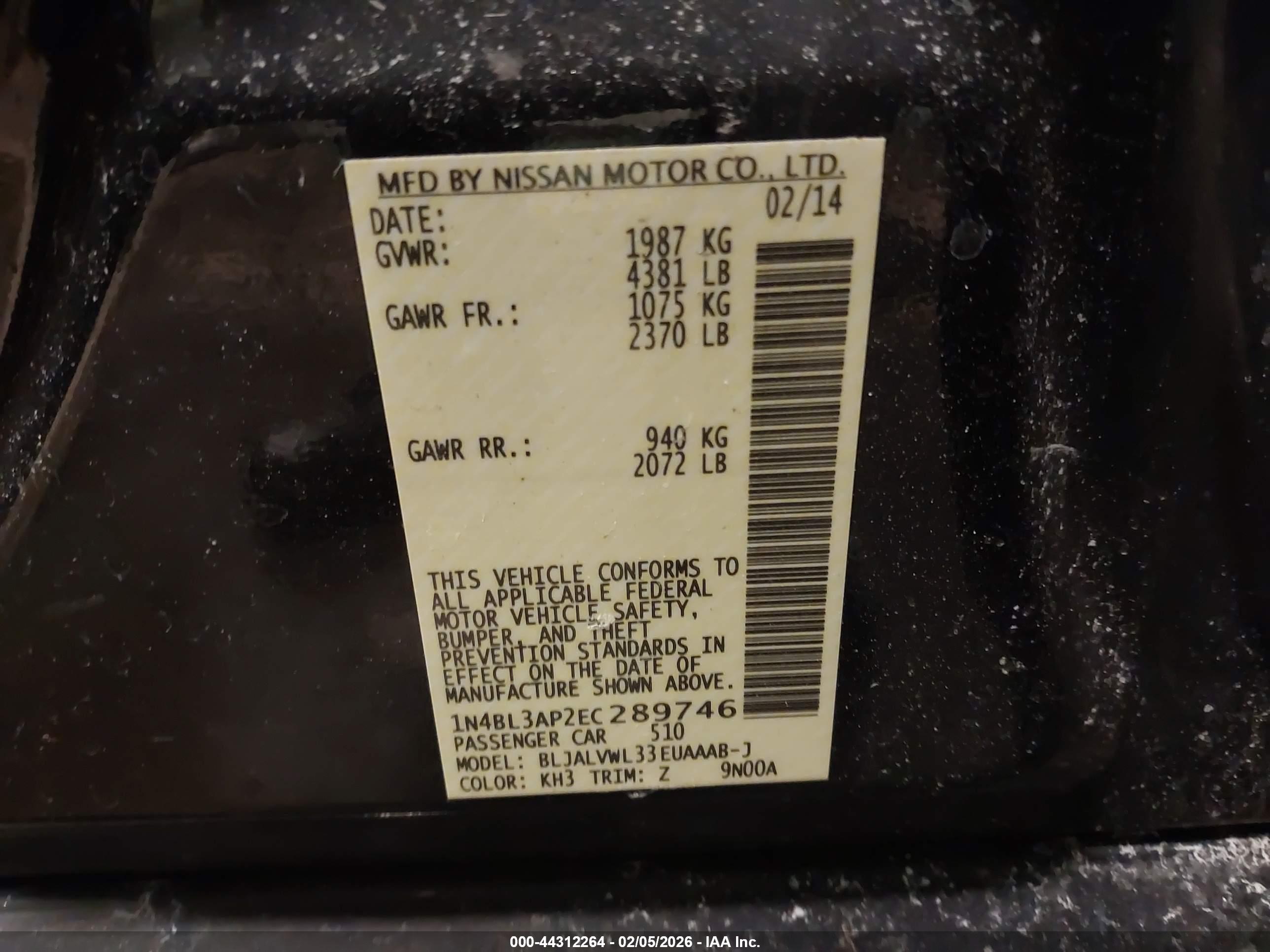 NISSAN ALTIMA image 9