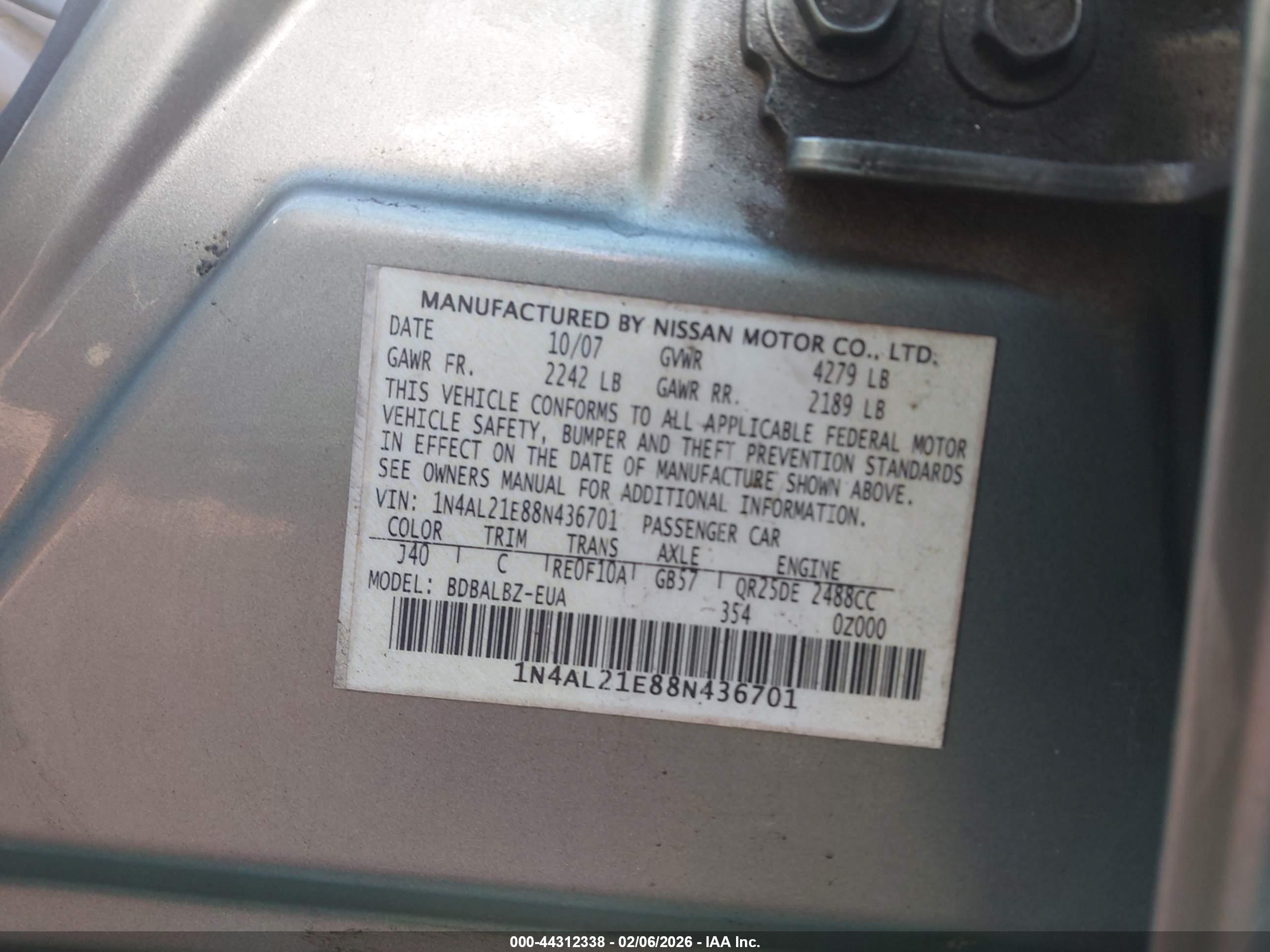 NISSAN ALTIMA image 9