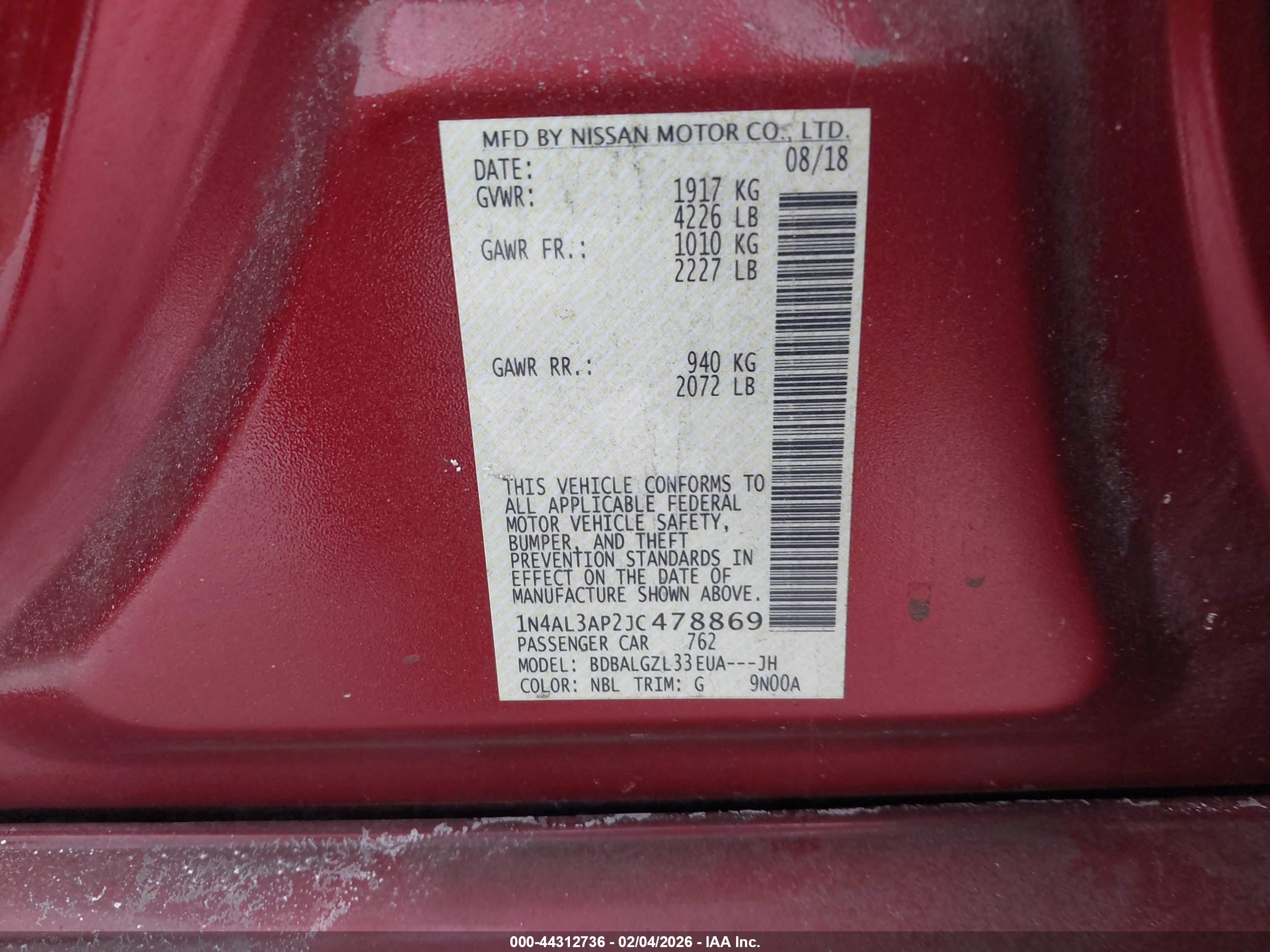 NISSAN ALTIMA image 9