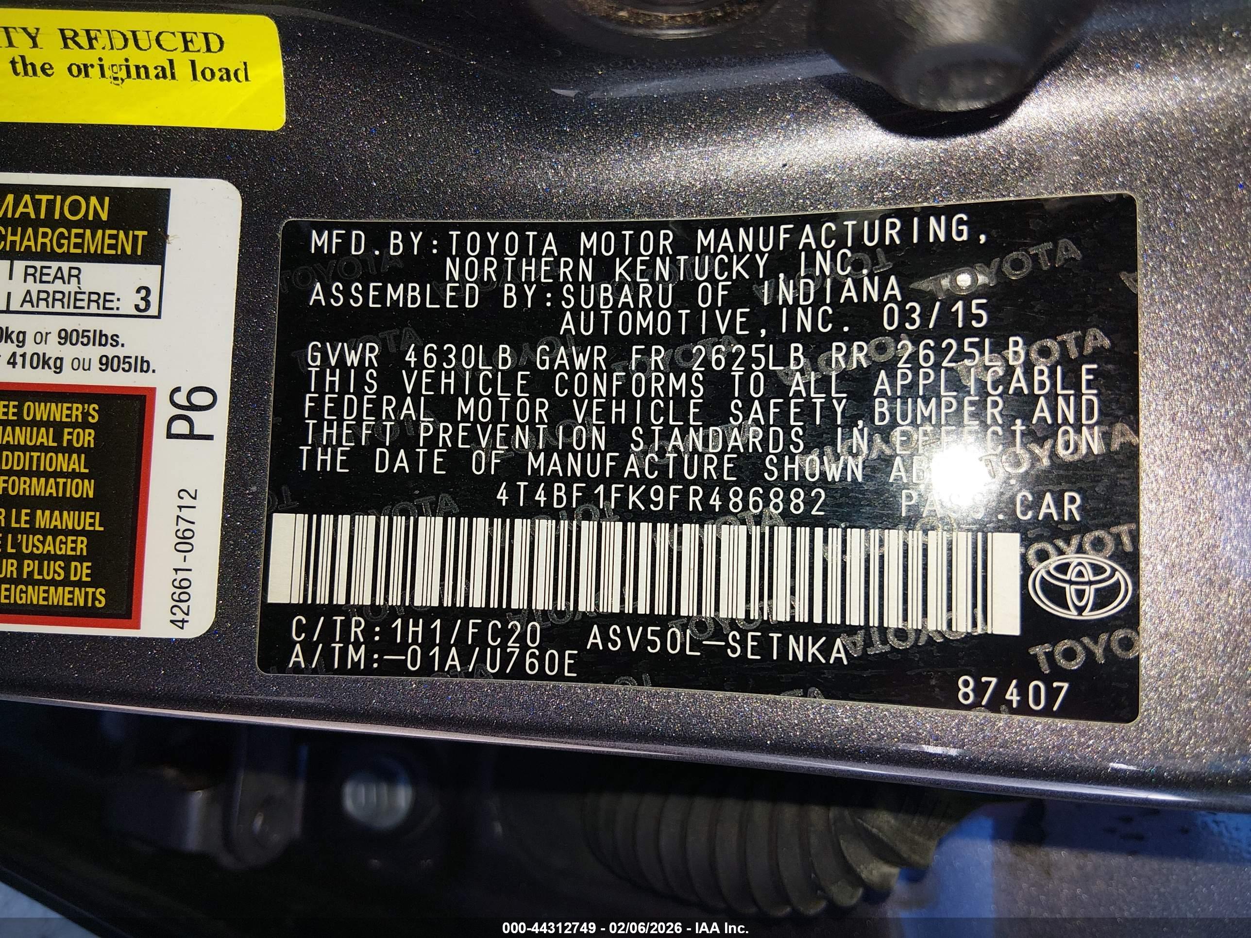 TOYOTA CAMRY image 9