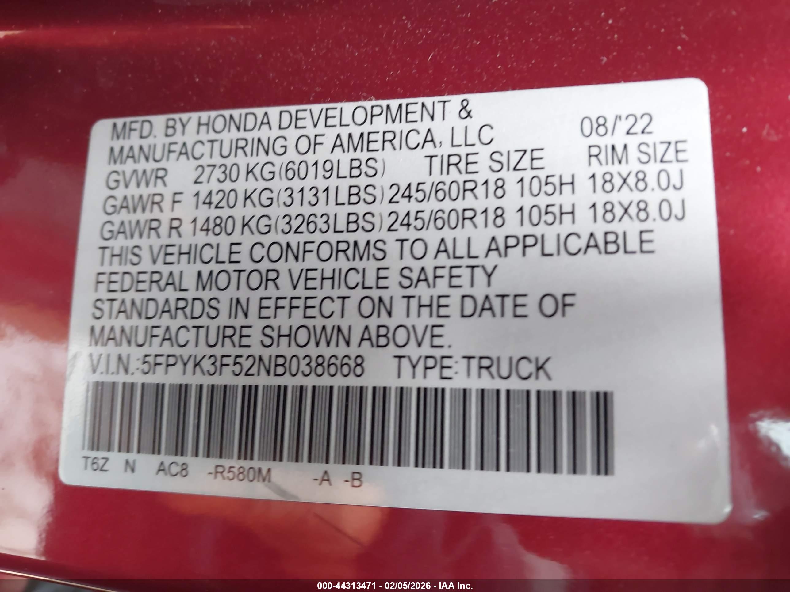 HONDA RIDGELINE image 9