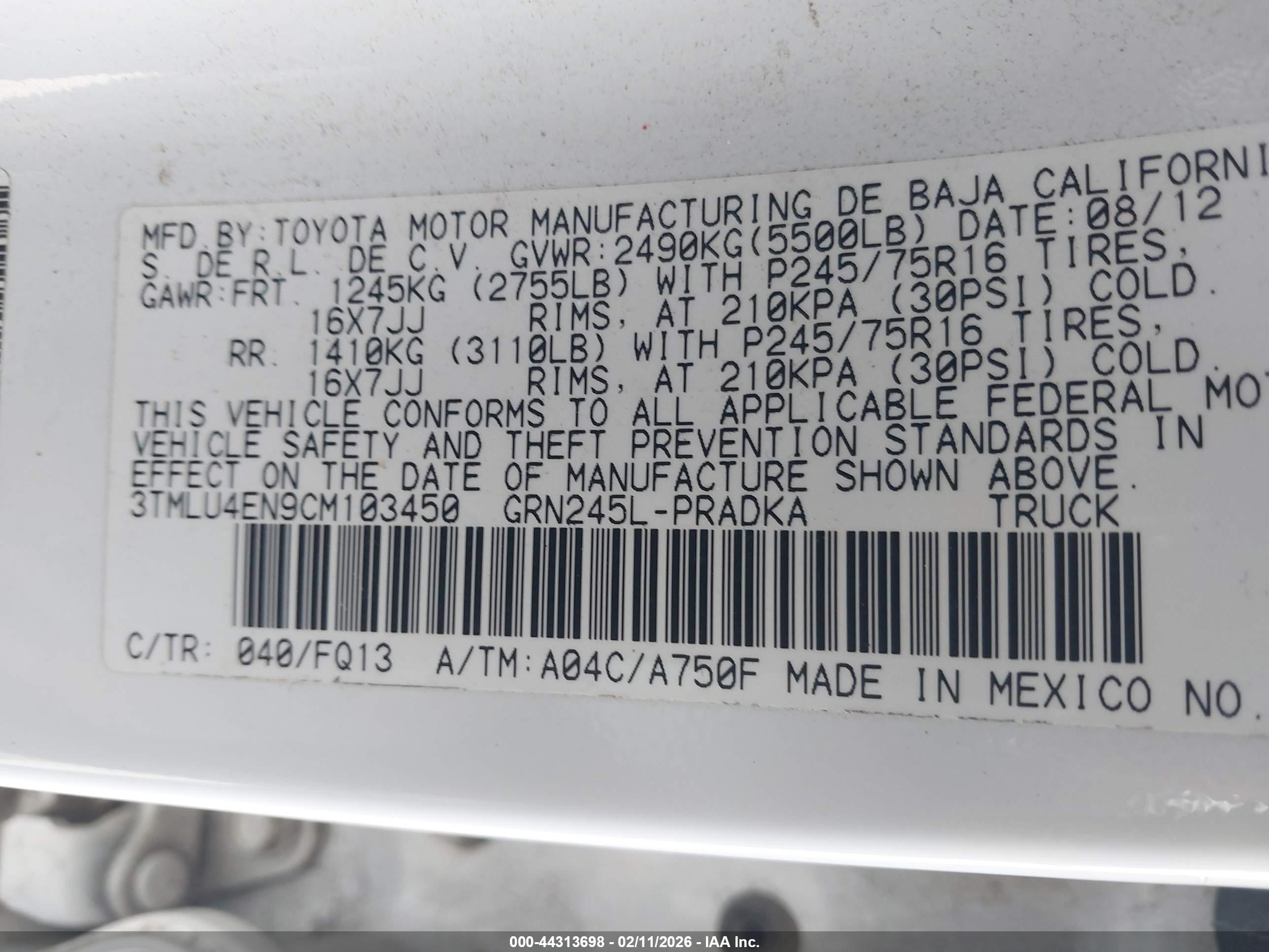 TOYOTA TACOMA image 9
