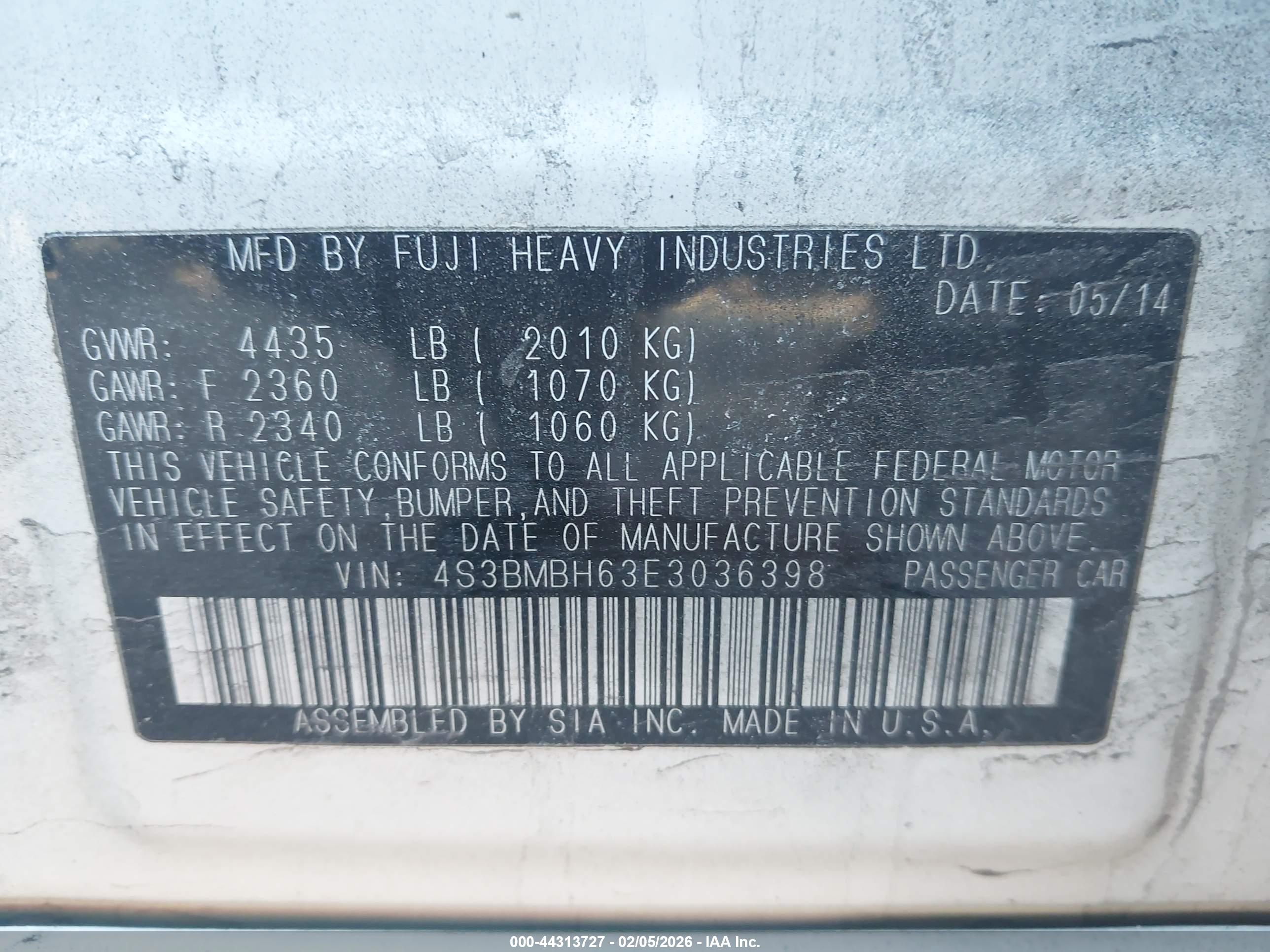 SUBARU LEGACY image 9