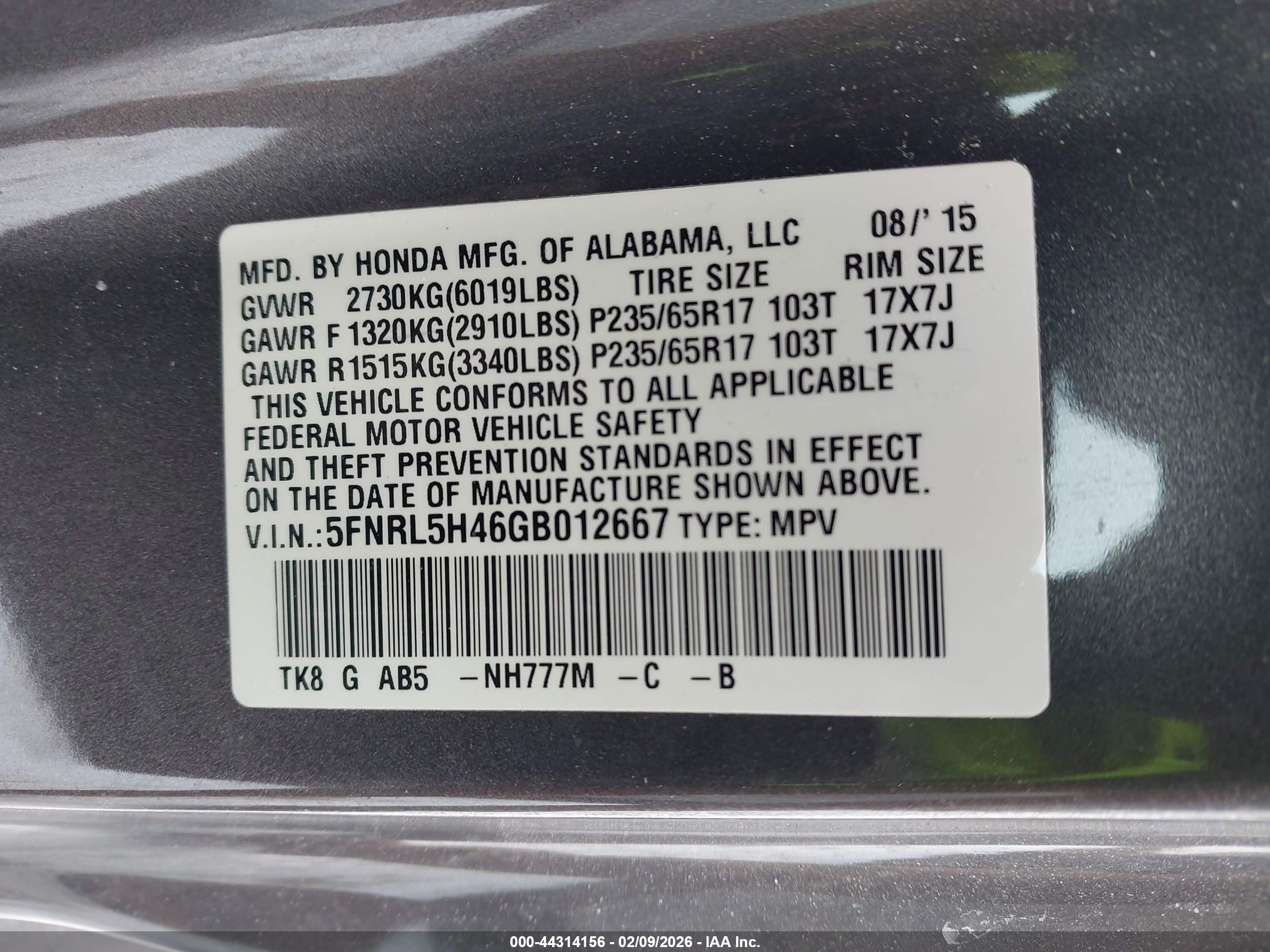 HONDA ODYSSEY image 9