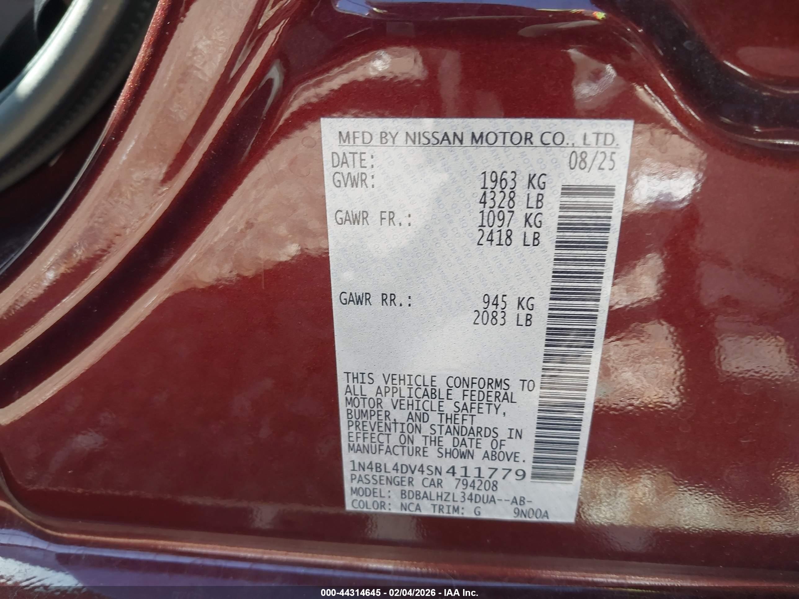 NISSAN ALTIMA image 9