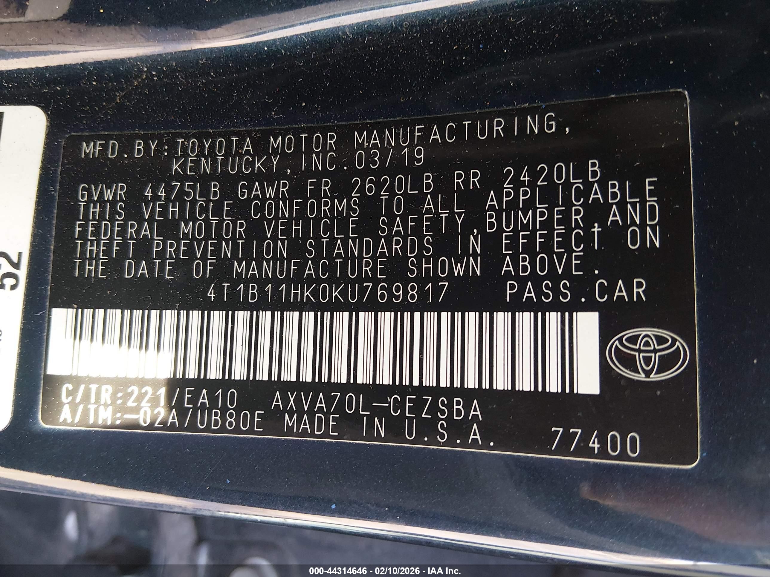 TOYOTA CAMRY image 9