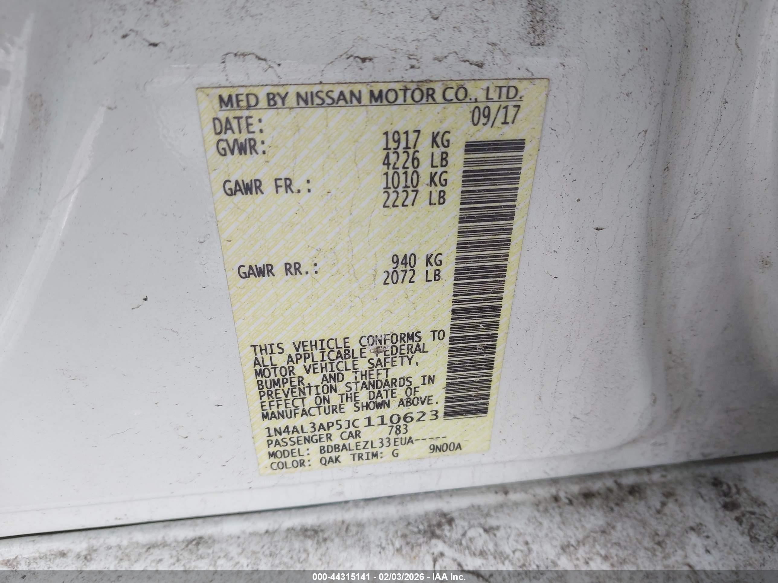 NISSAN ALTIMA image 9