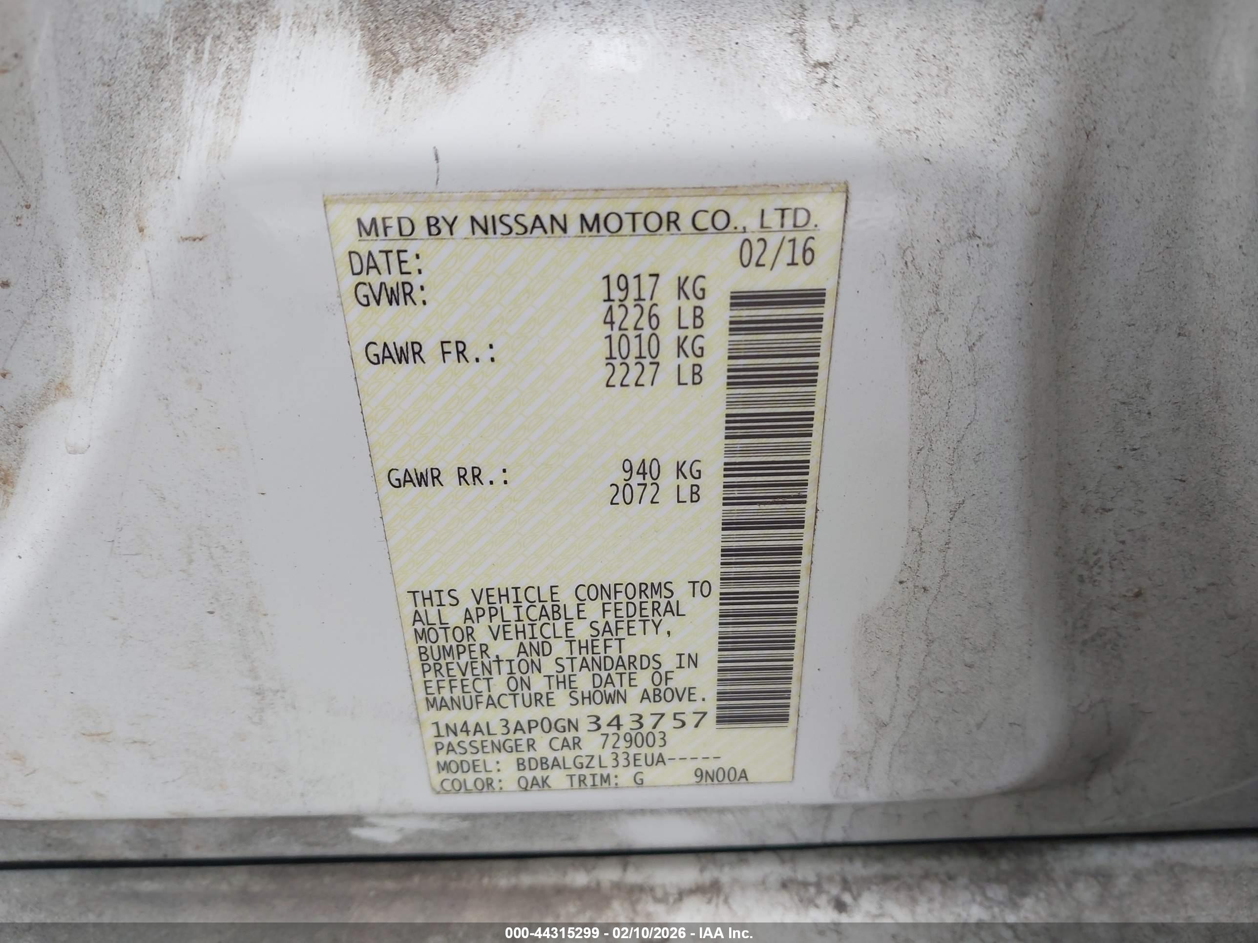 NISSAN ALTIMA image 9