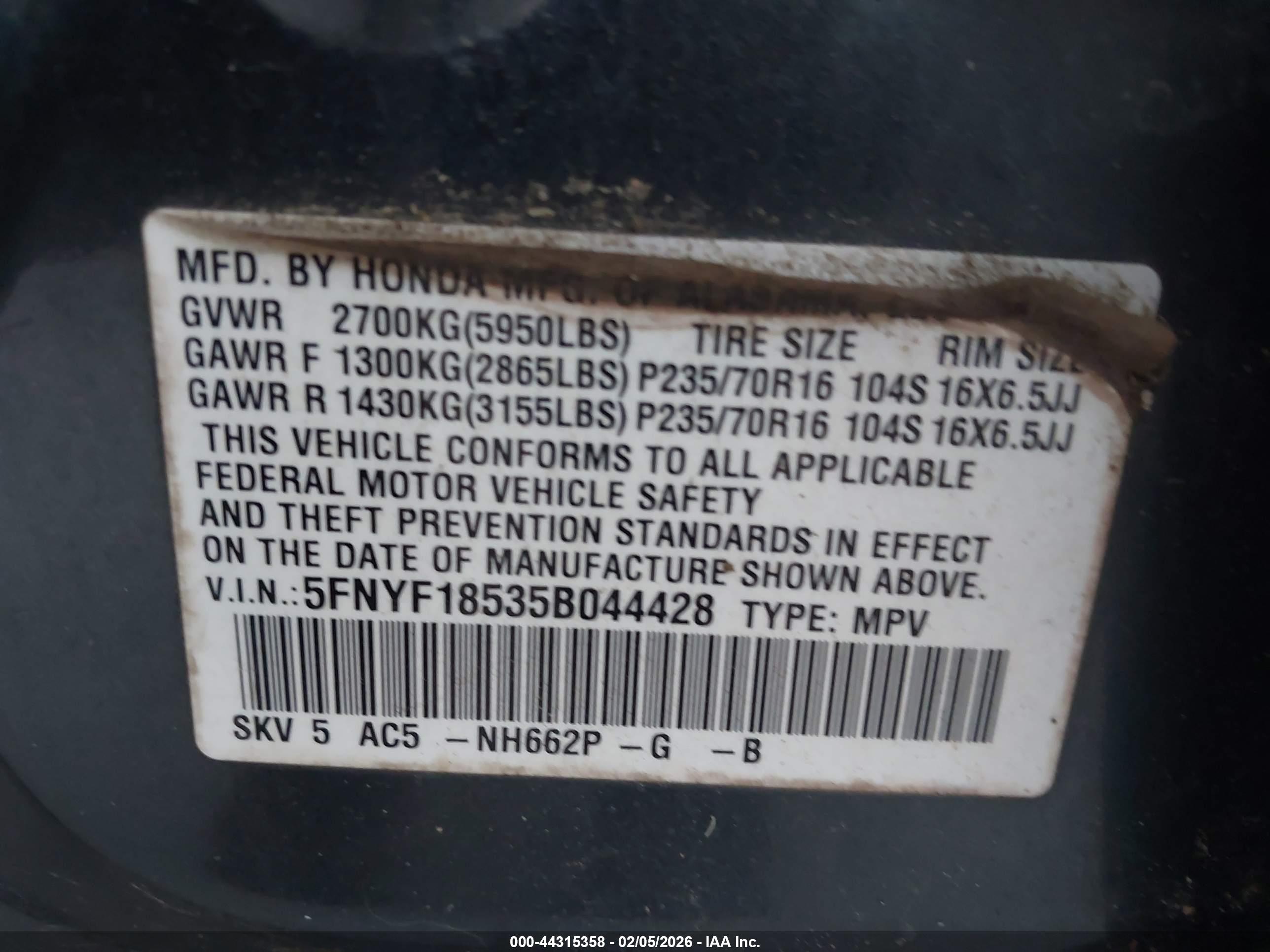 HONDA PILOT image 9