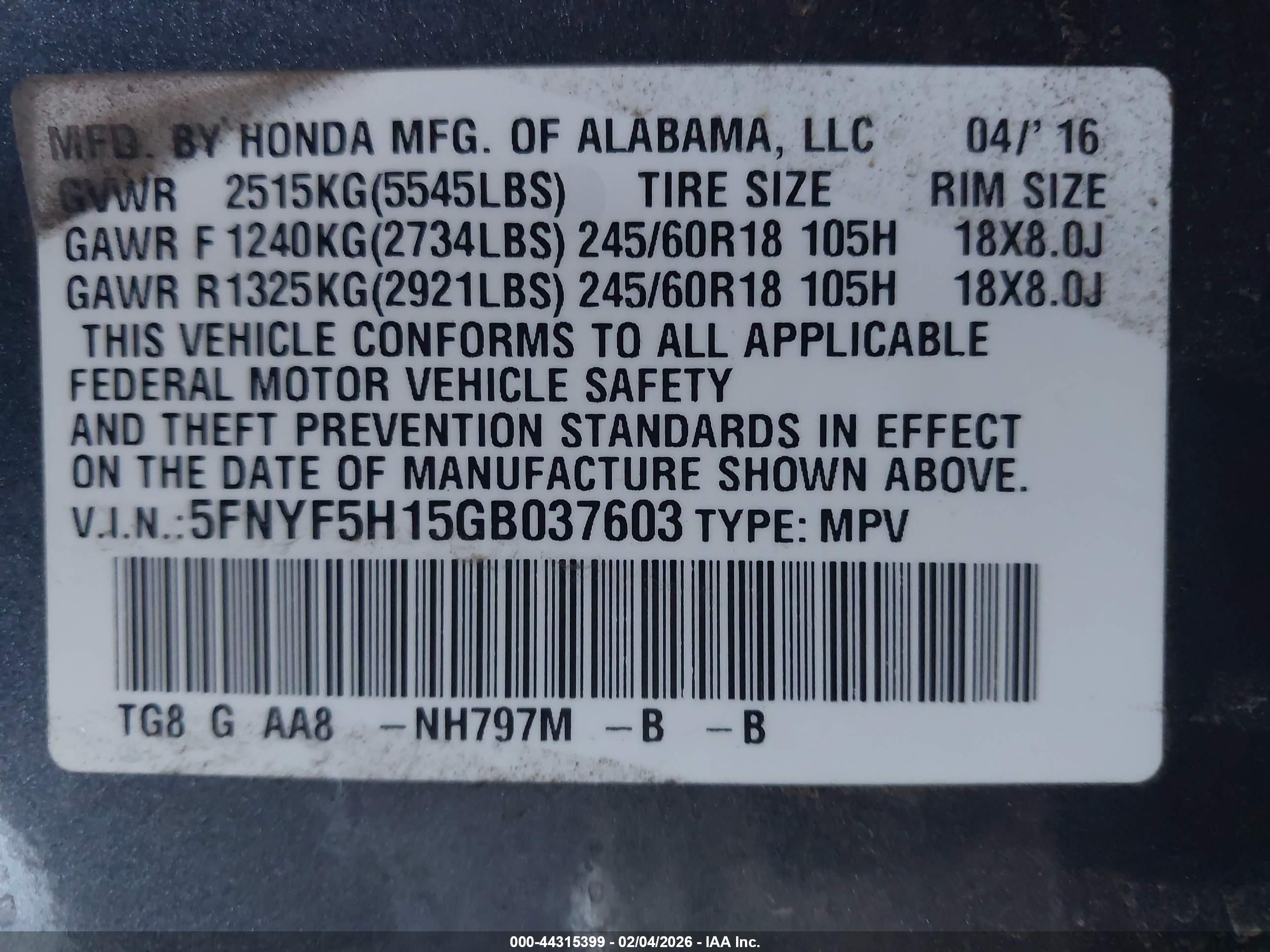 HONDA PILOT image 9