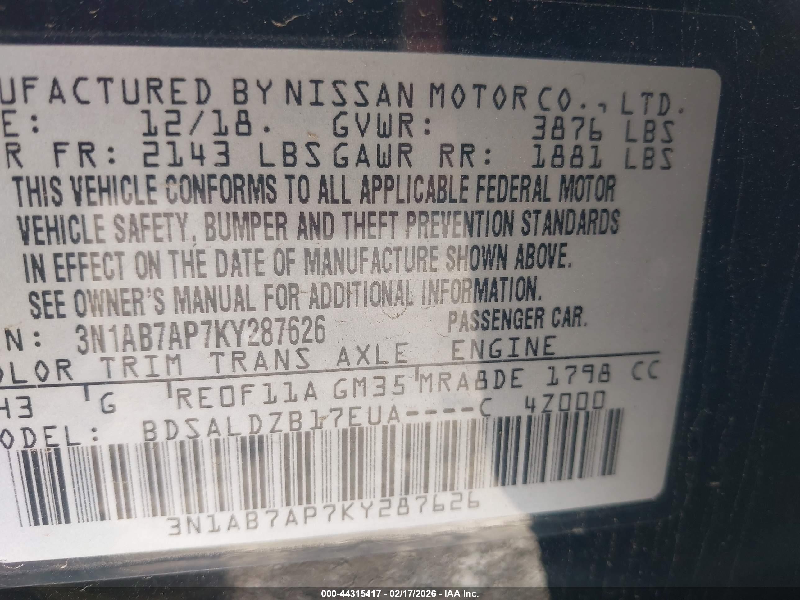 NISSAN SENTRA image 9