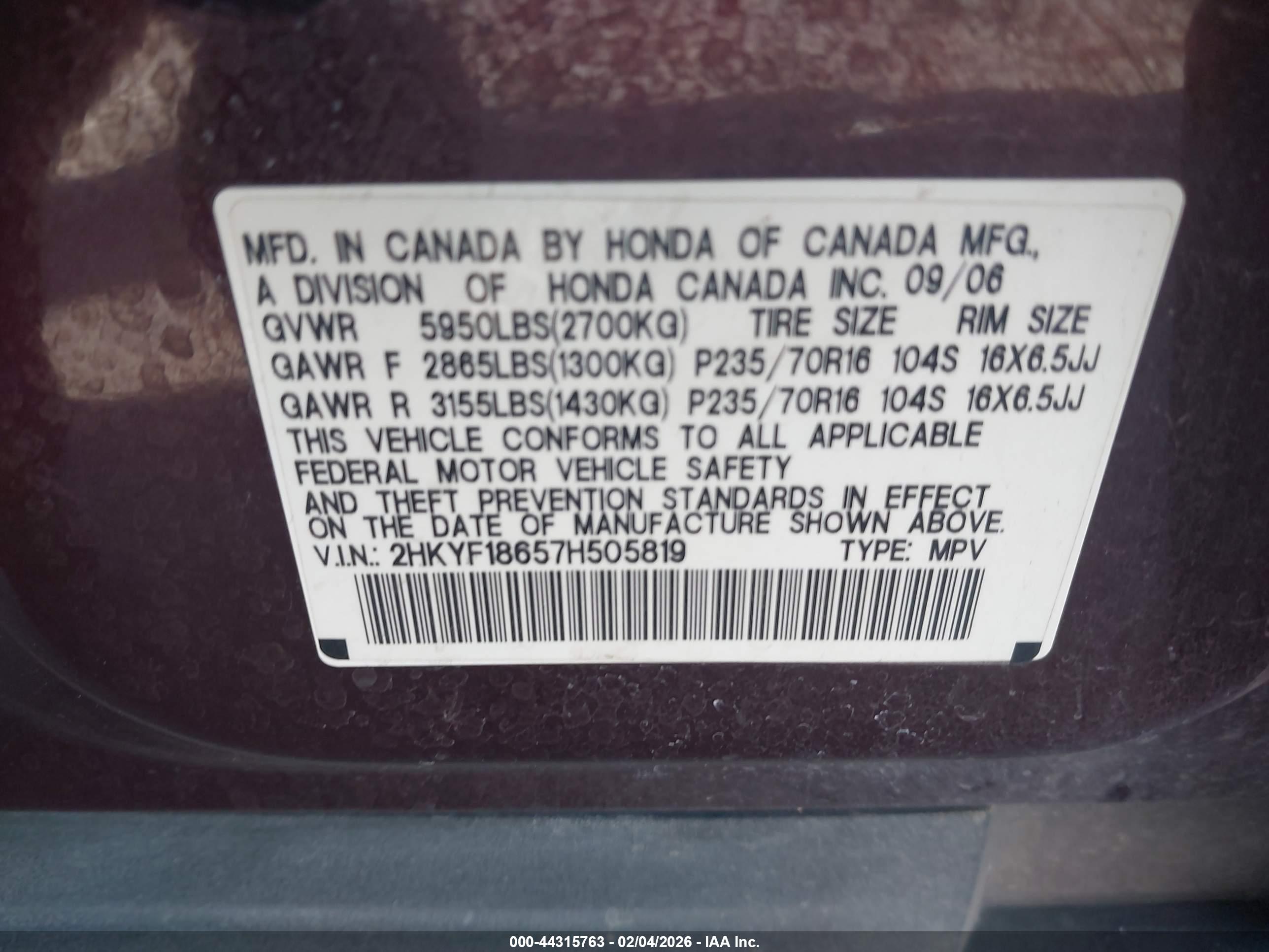 HONDA PILOT image 9