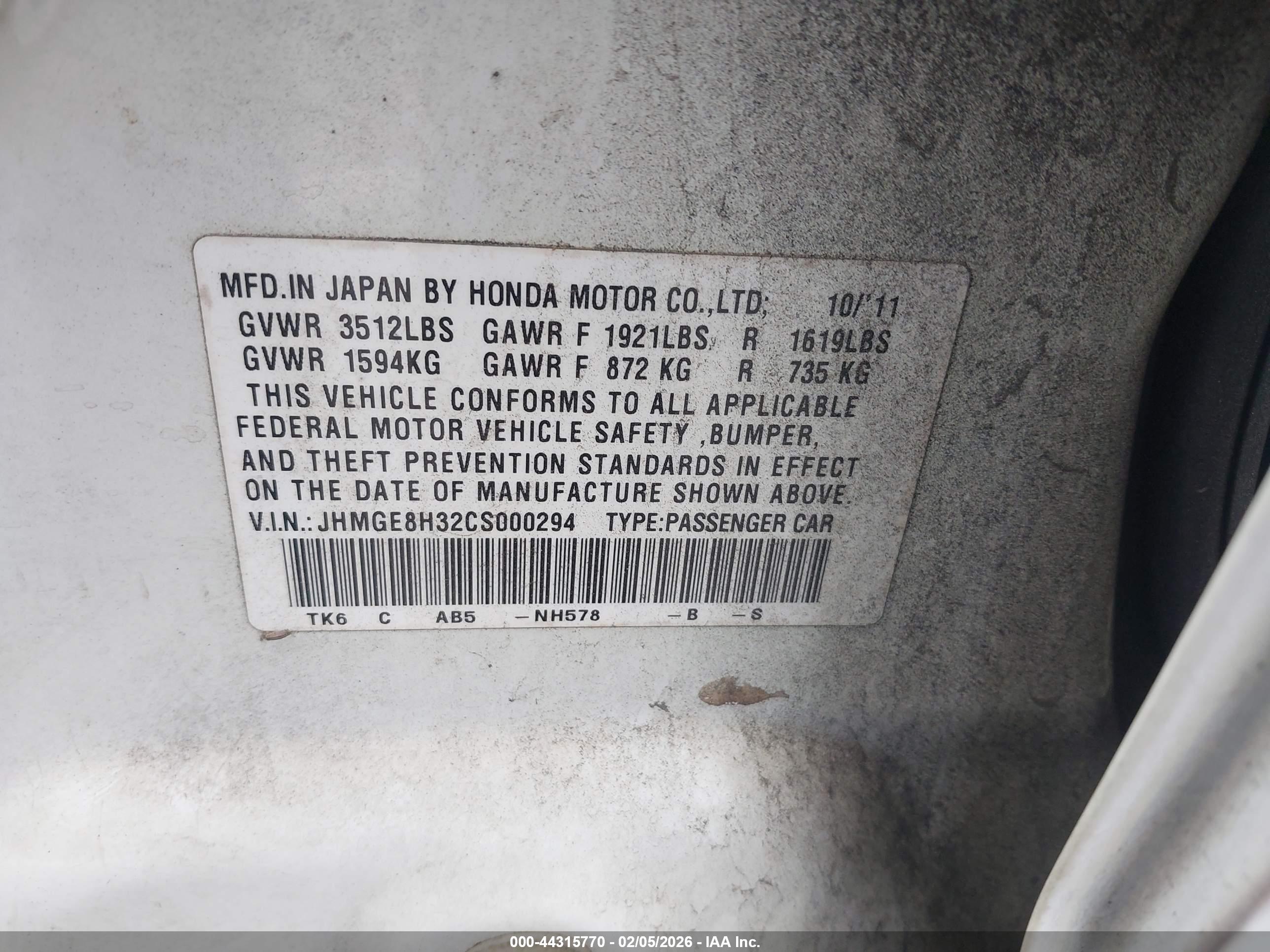 HONDA FIT image 9