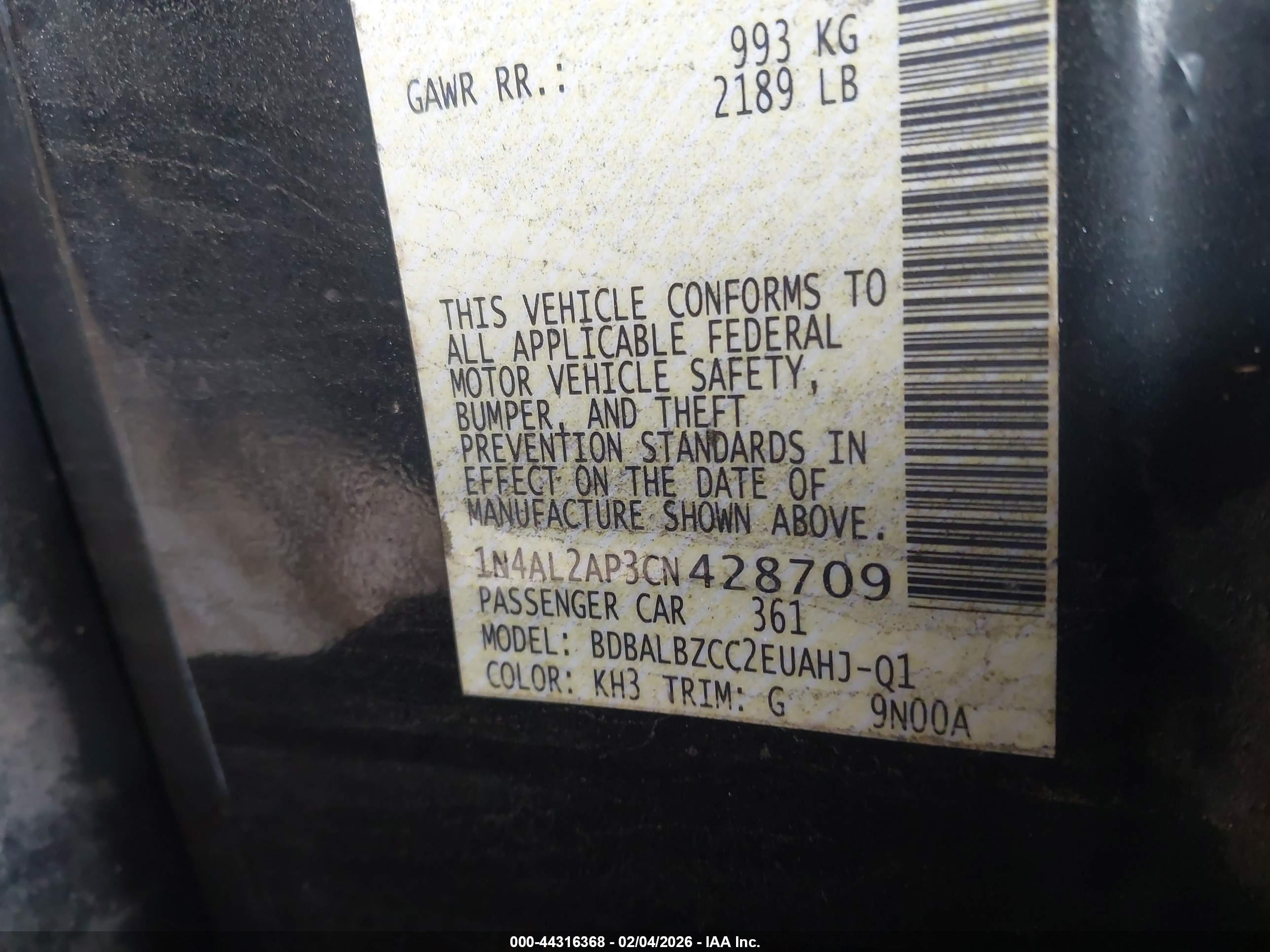 NISSAN ALTIMA image 9