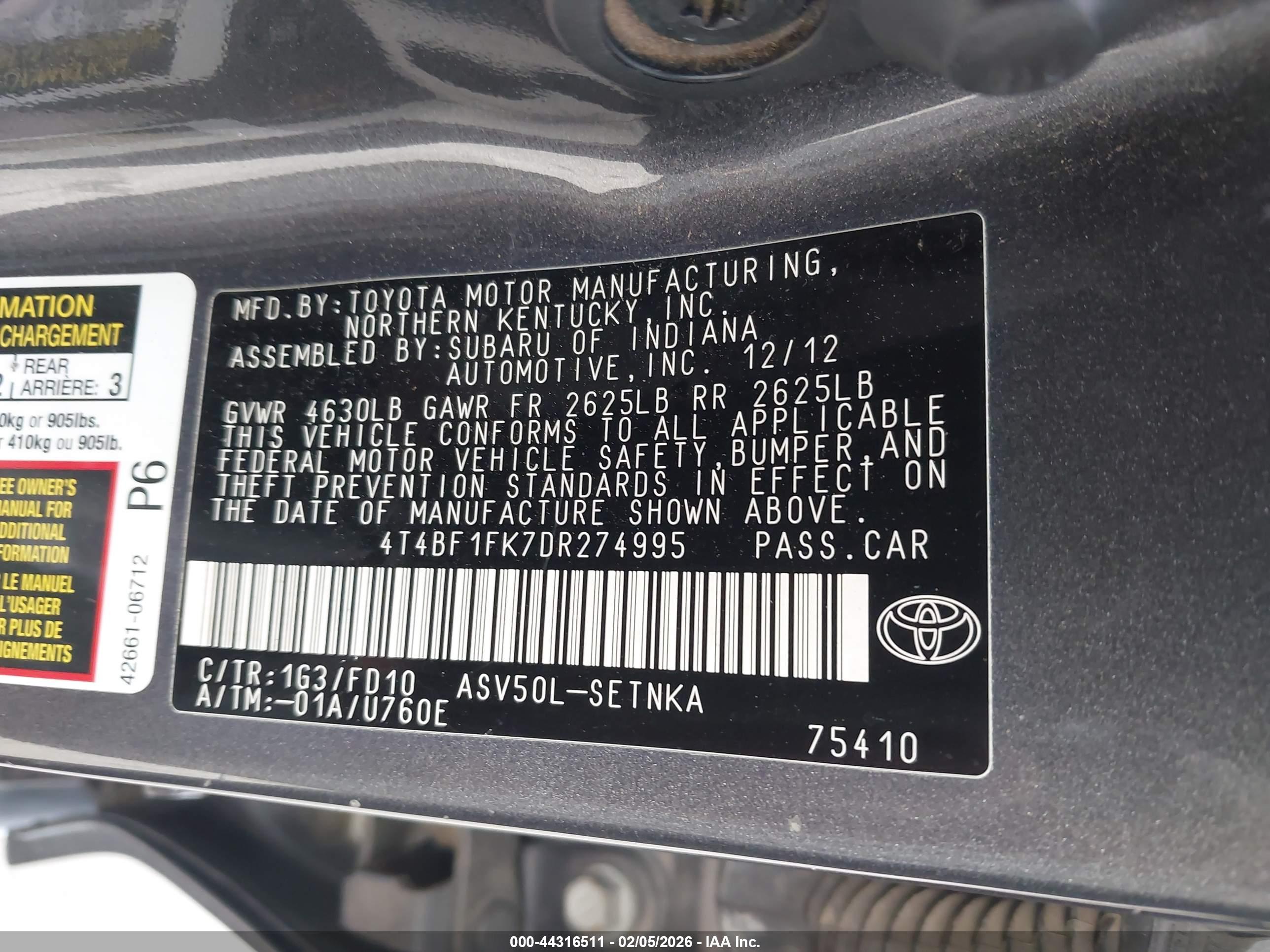 TOYOTA CAMRY image 9