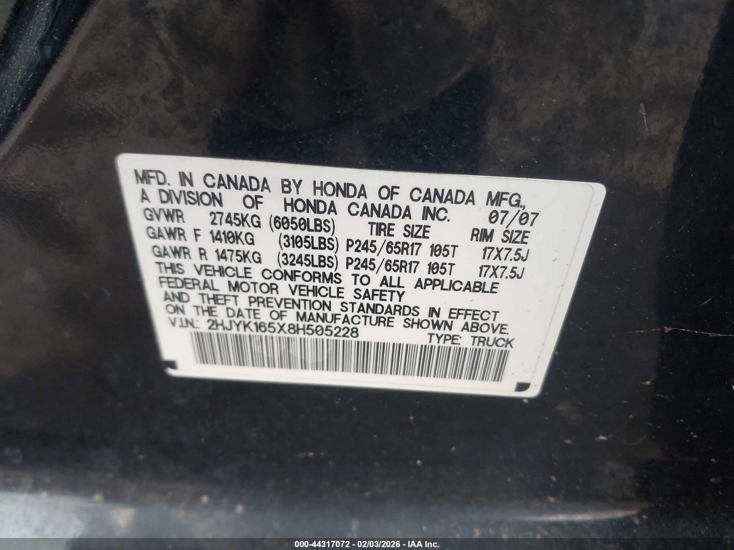 HONDA RIDGELINE image 9