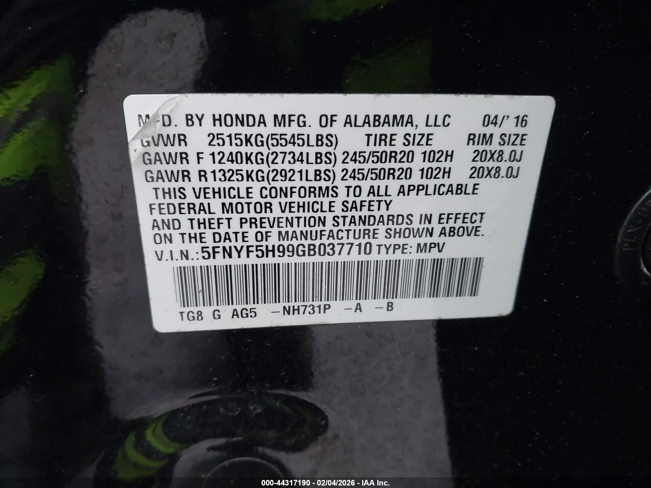 HONDA PILOT image 9