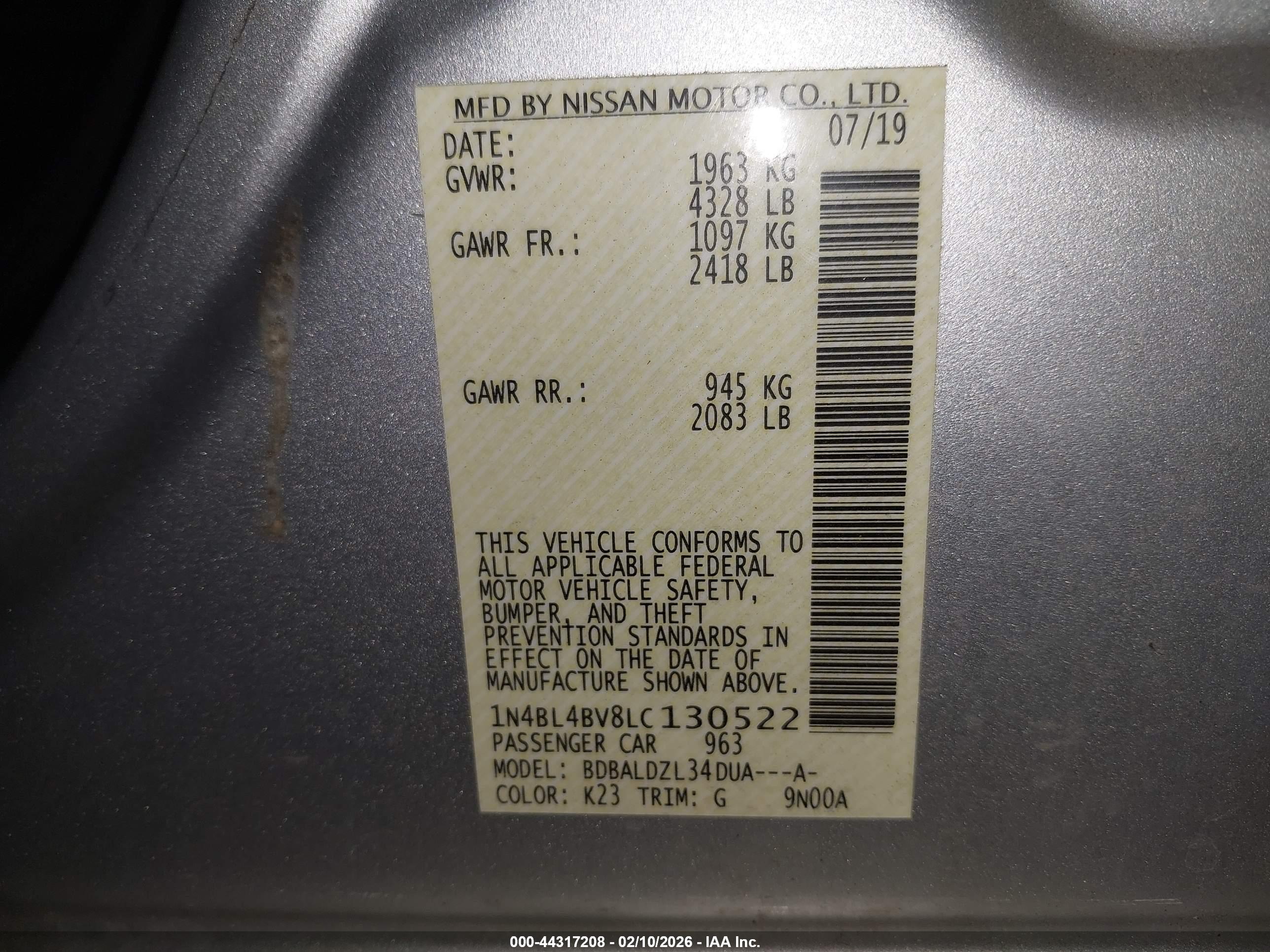 NISSAN ALTIMA image 9