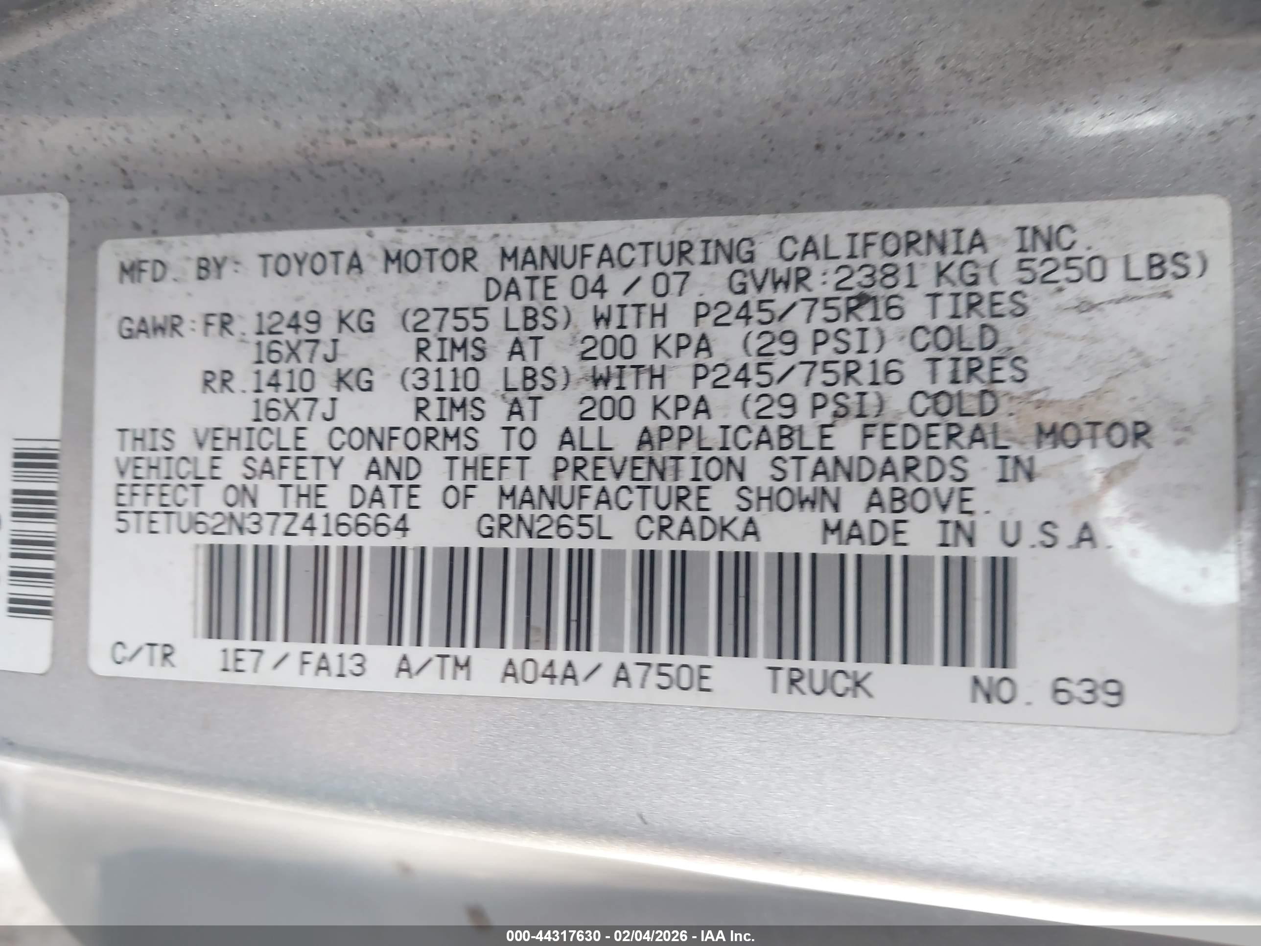 TOYOTA TACOMA image 9