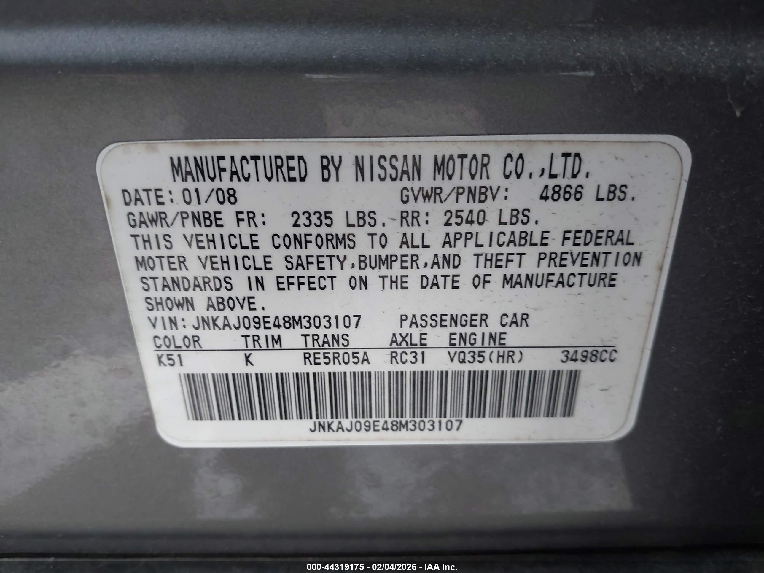 INFINITI EX35 image 9