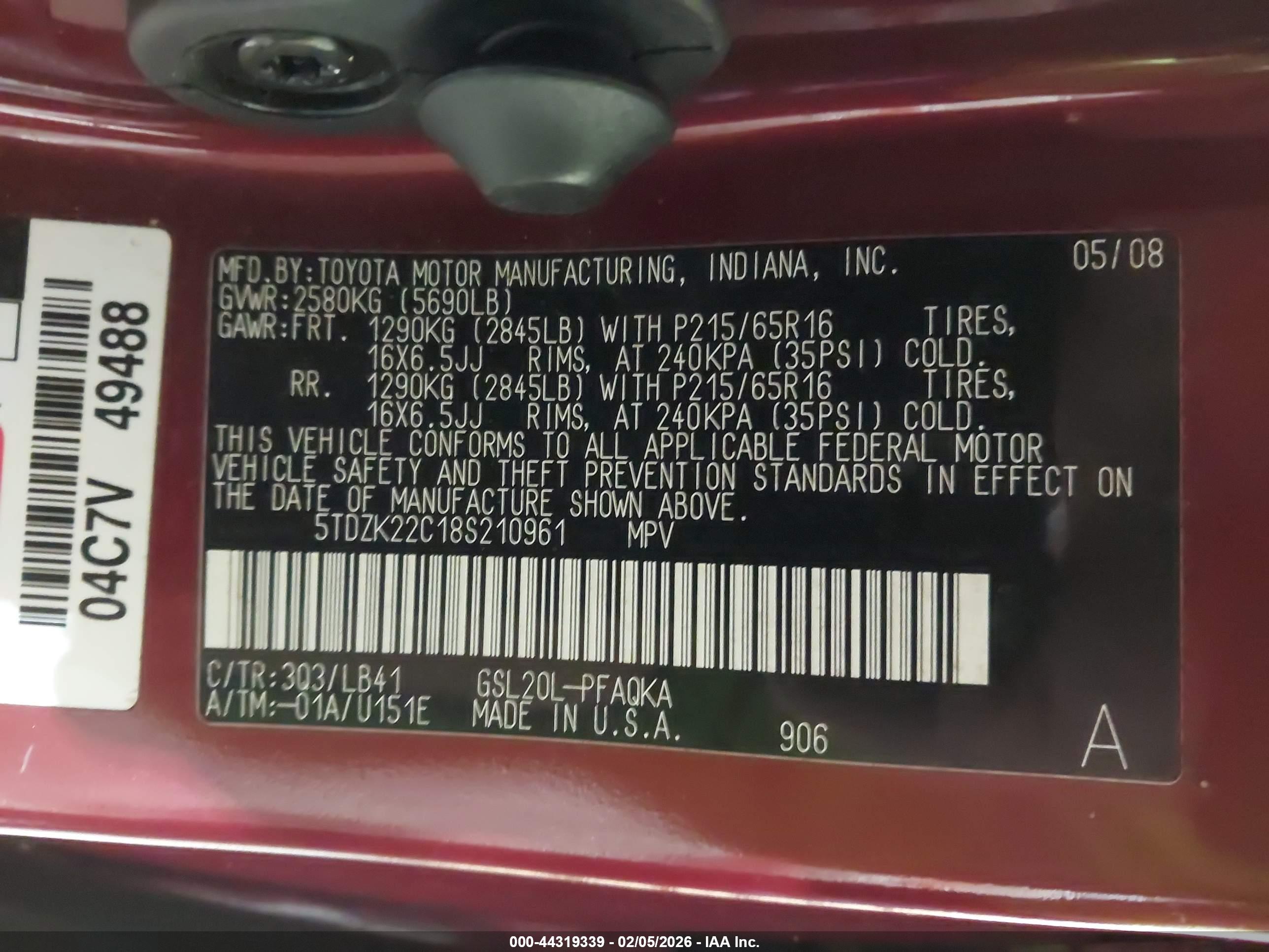 TOYOTA SIENNA image 9