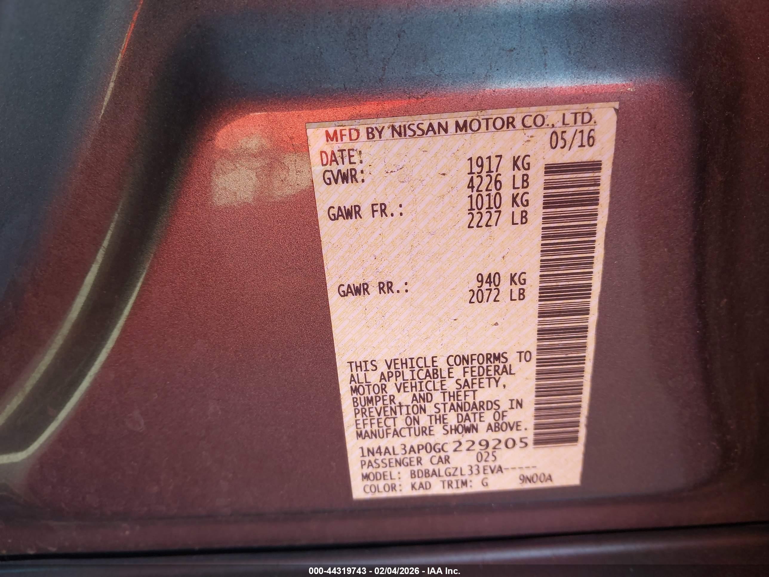 NISSAN ALTIMA image 9