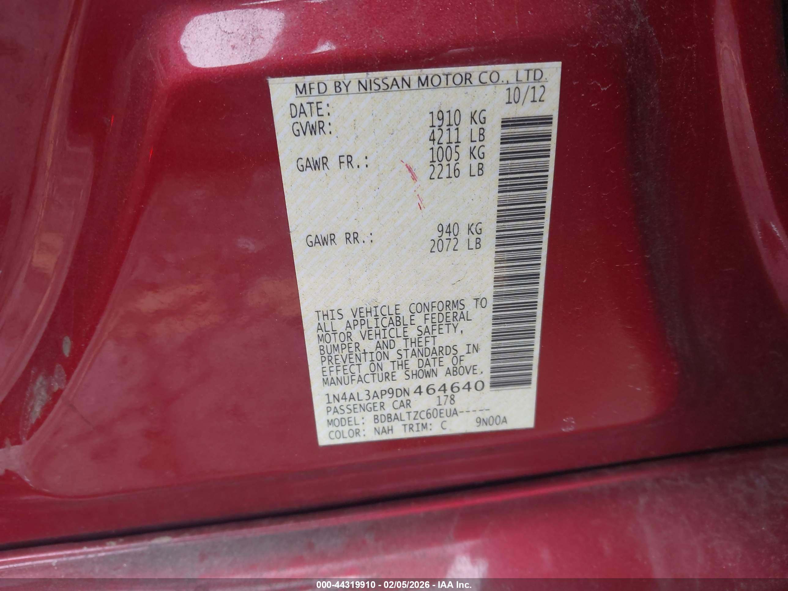 NISSAN ALTIMA image 9