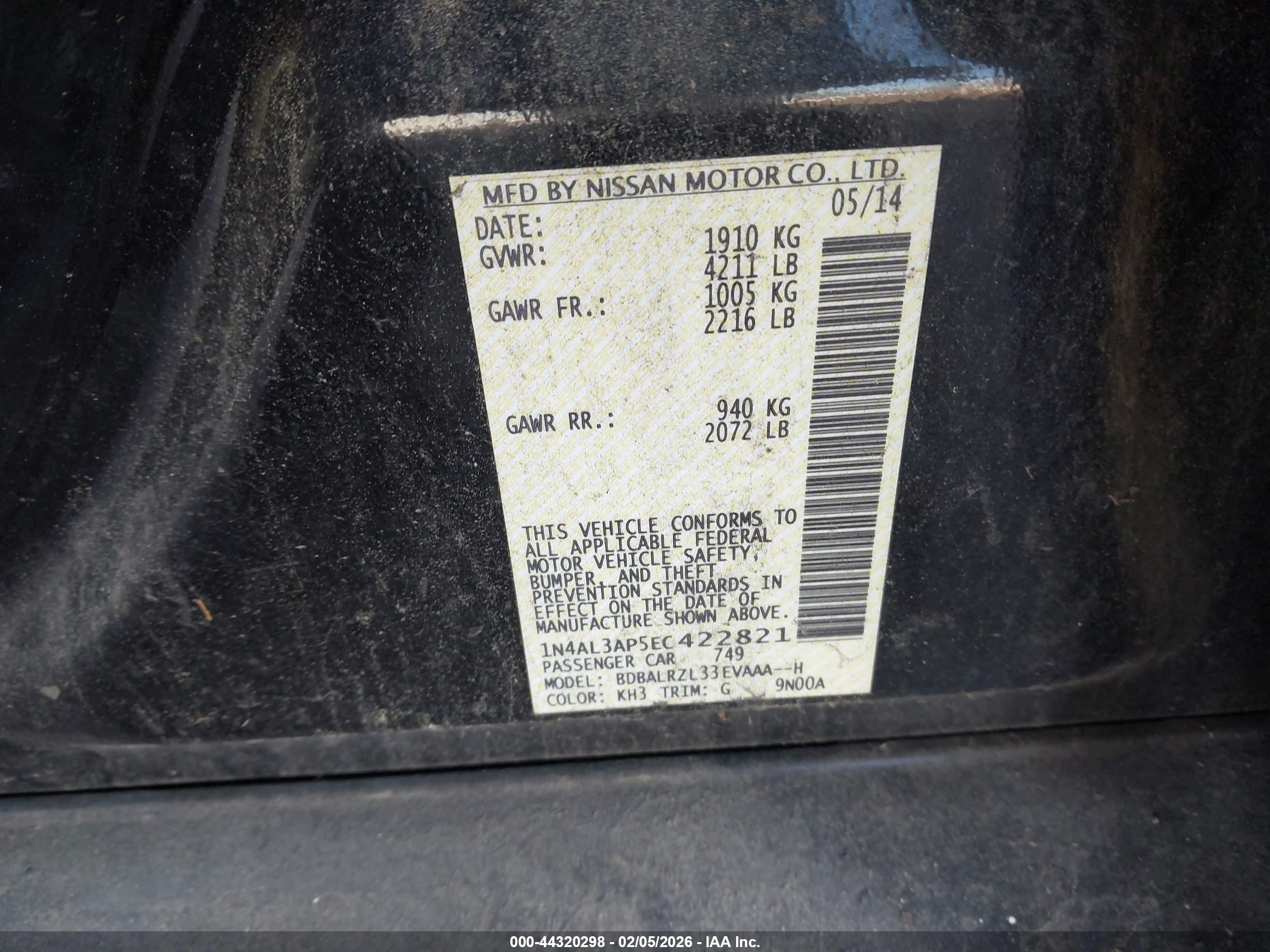 NISSAN ALTIMA image 9