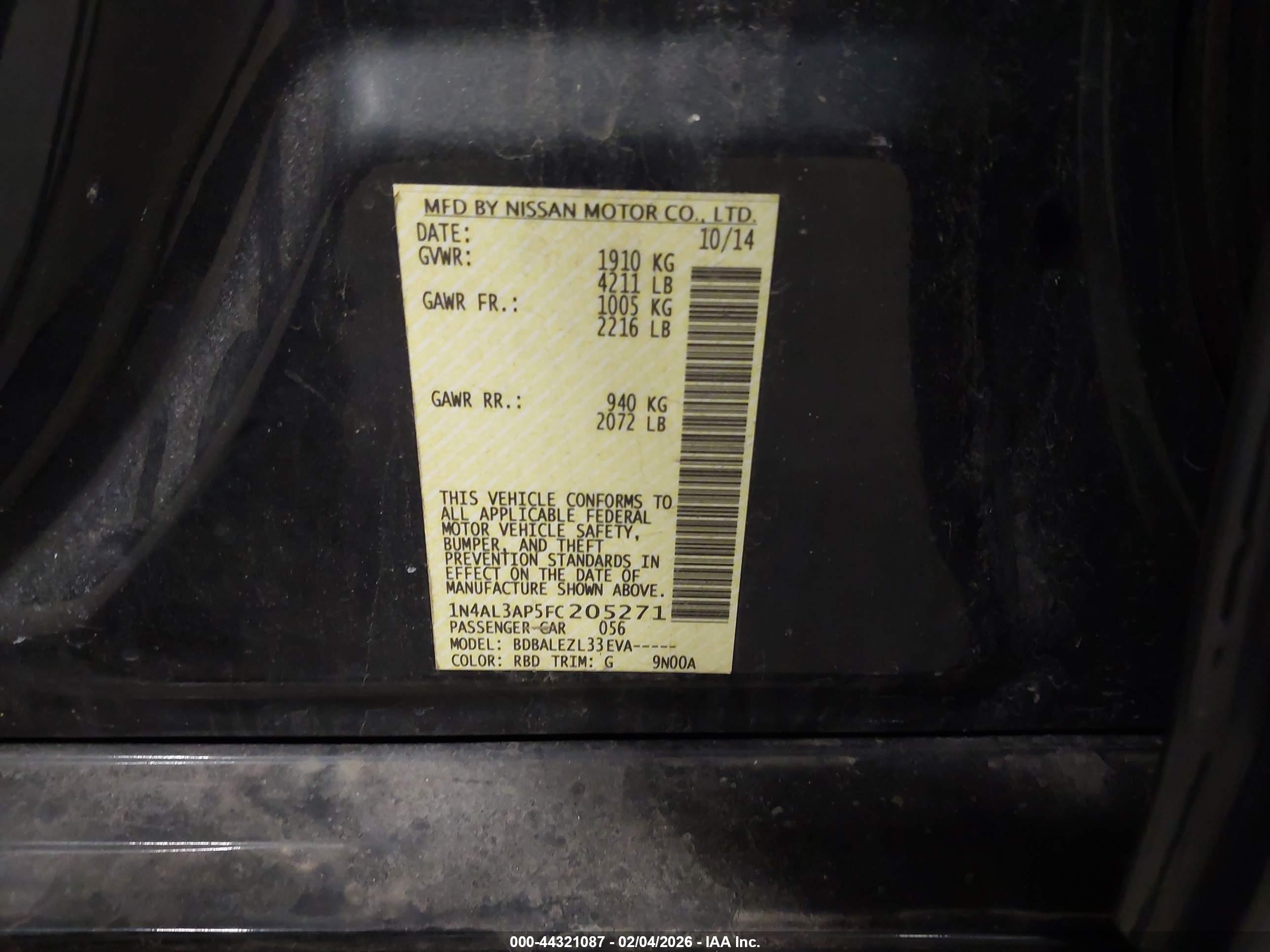 NISSAN ALTIMA image 9
