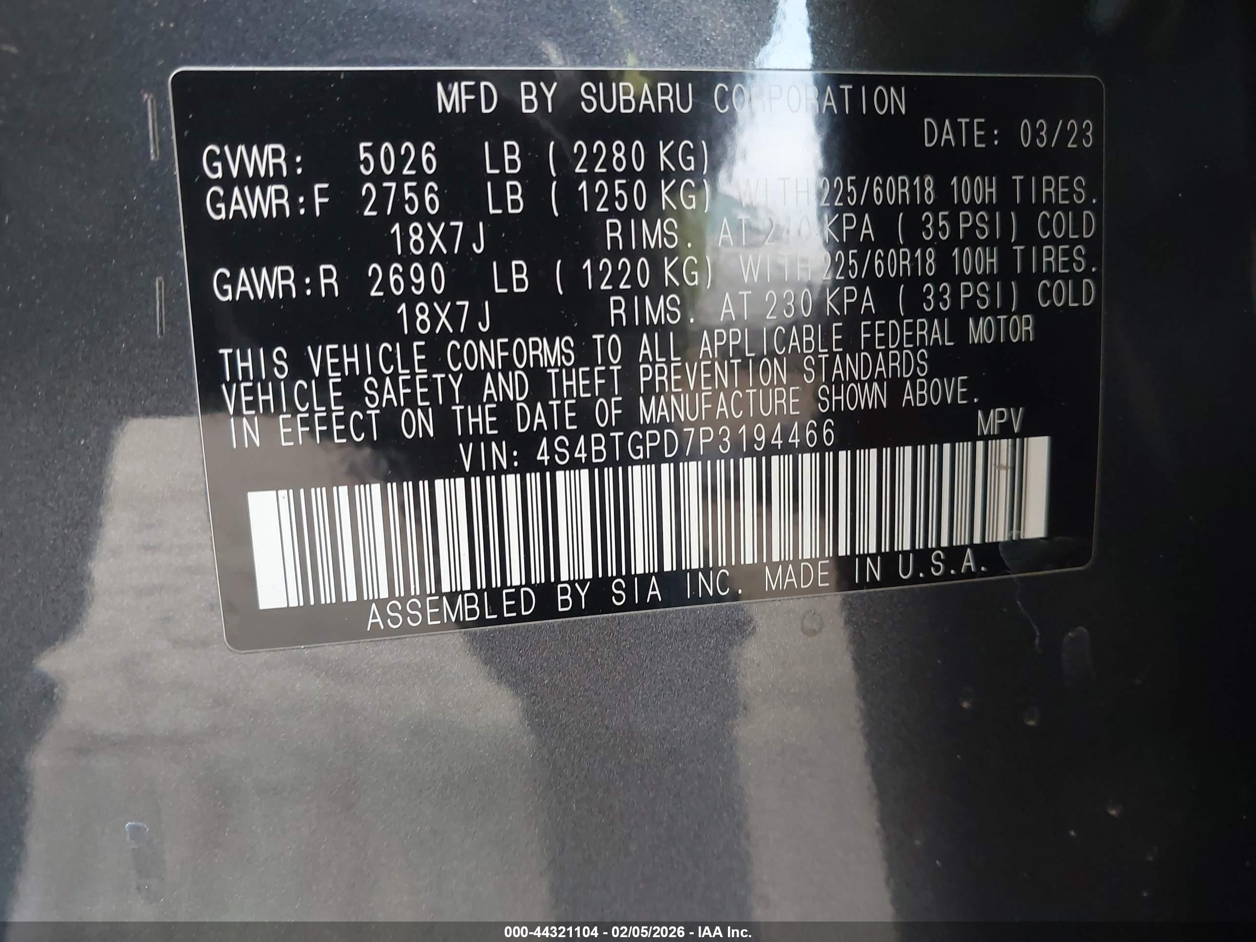 SUBARU OUTBACK image 9