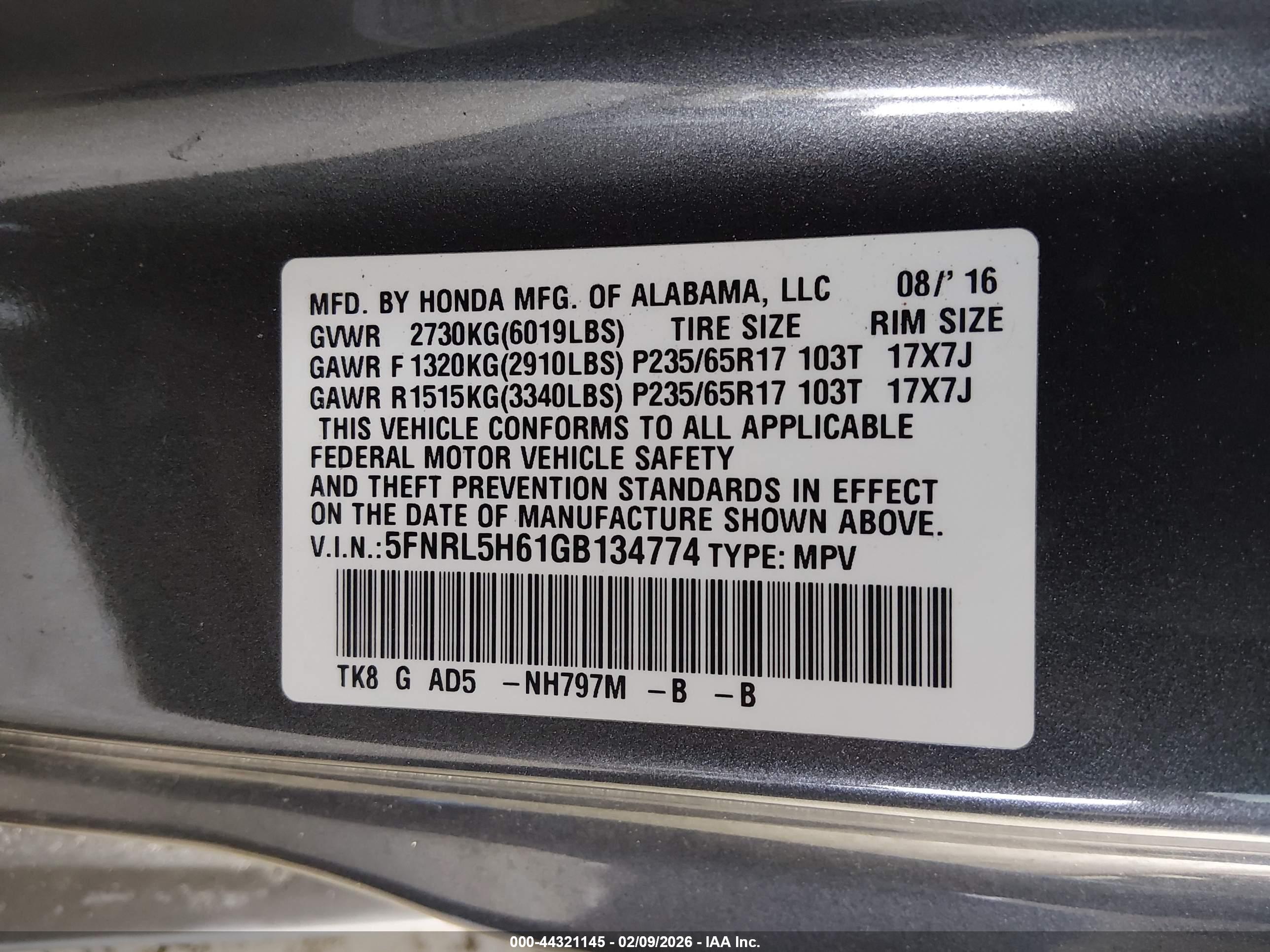 HONDA ODYSSEY image 9