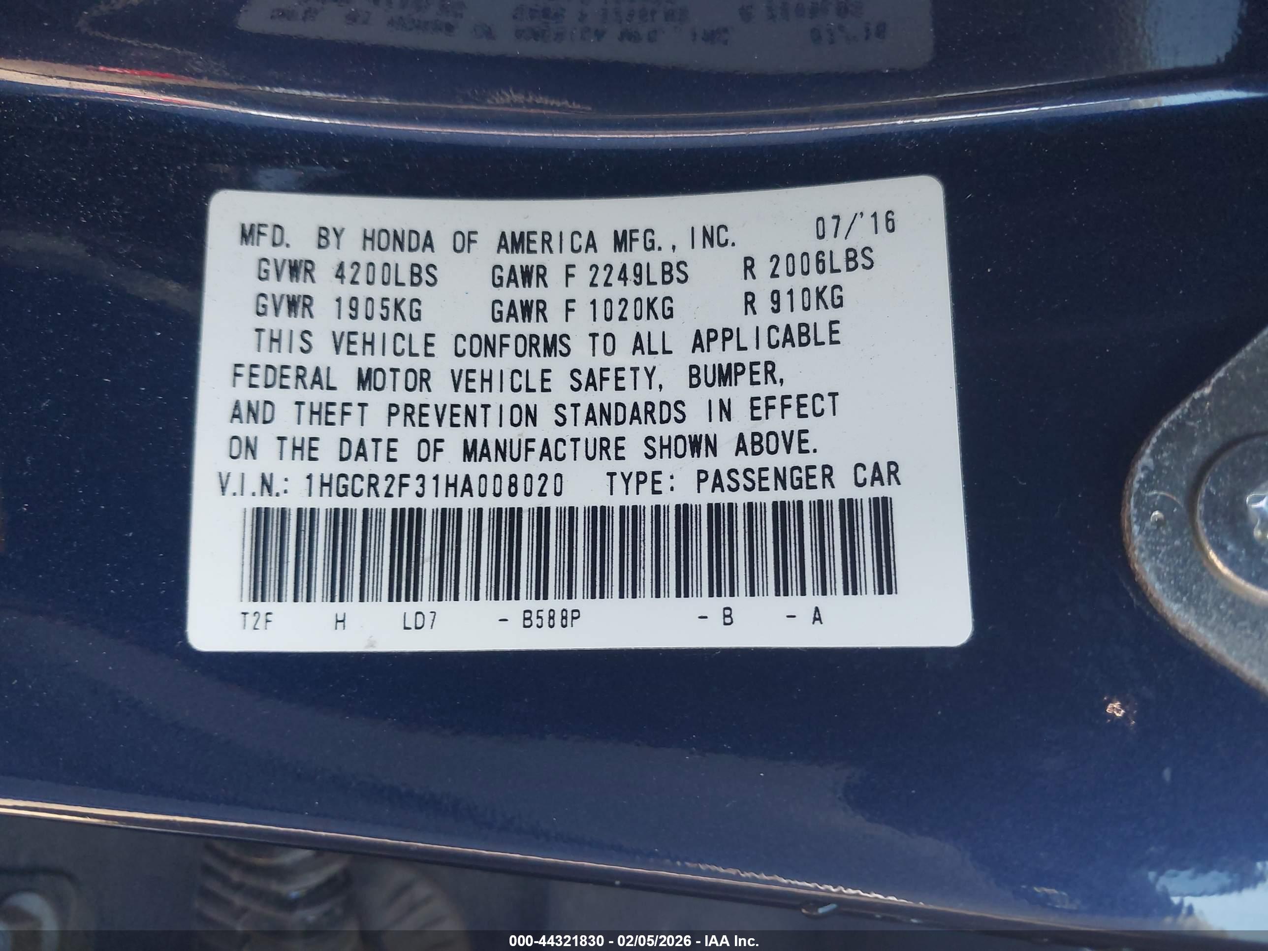 HONDA ACCORD image 9