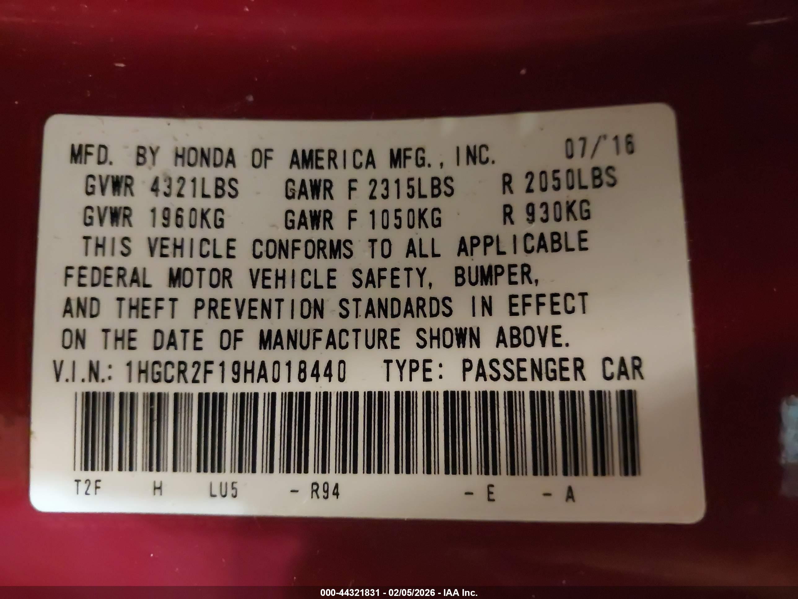 HONDA ACCORD image 9