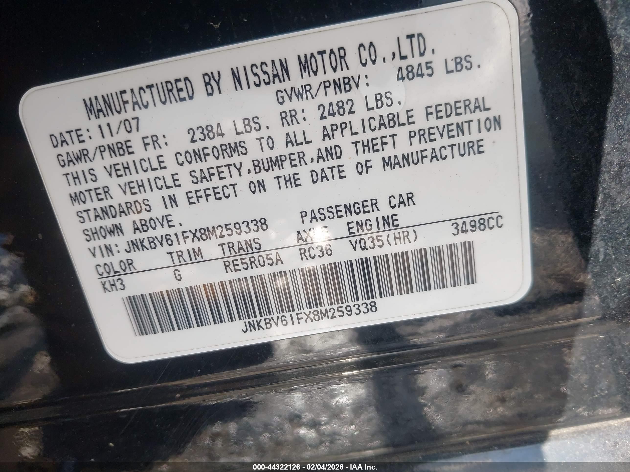 INFINITI G35X image 9
