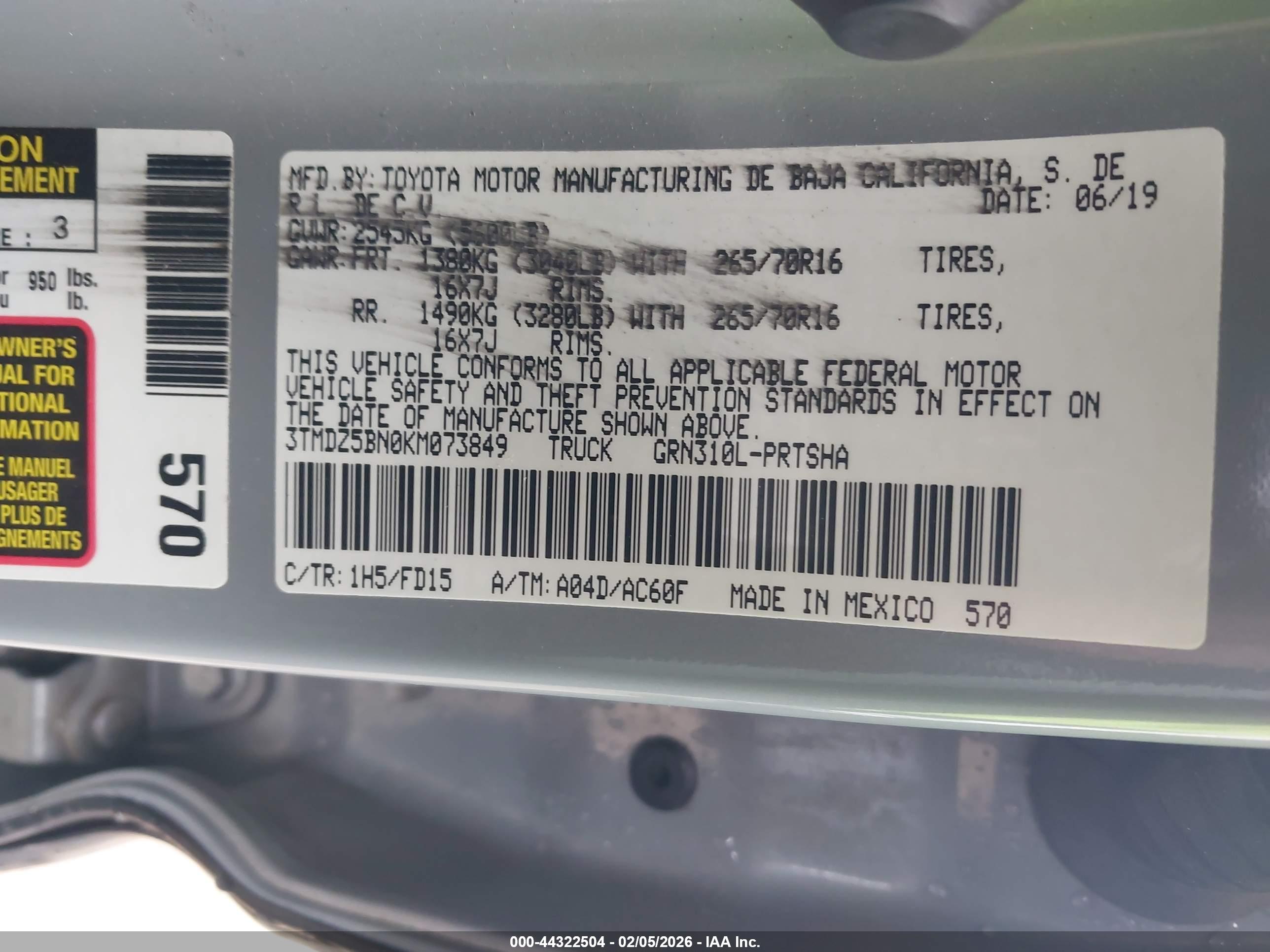TOYOTA TACOMA image 9