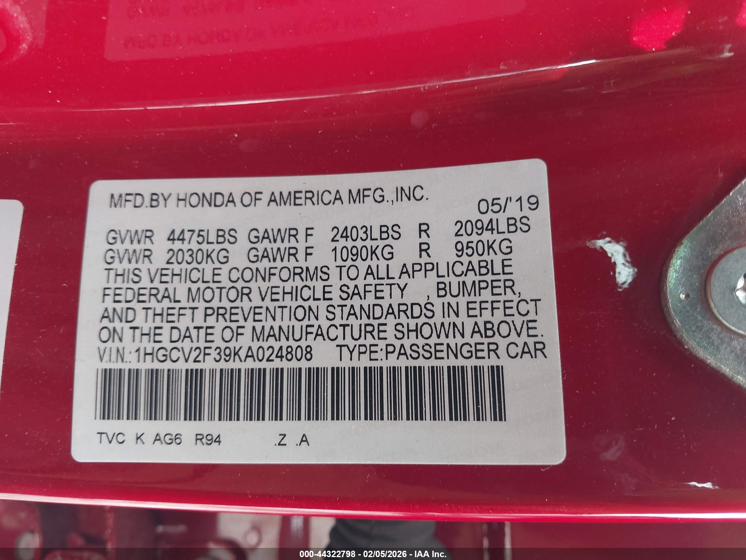 HONDA ACCORD image 9