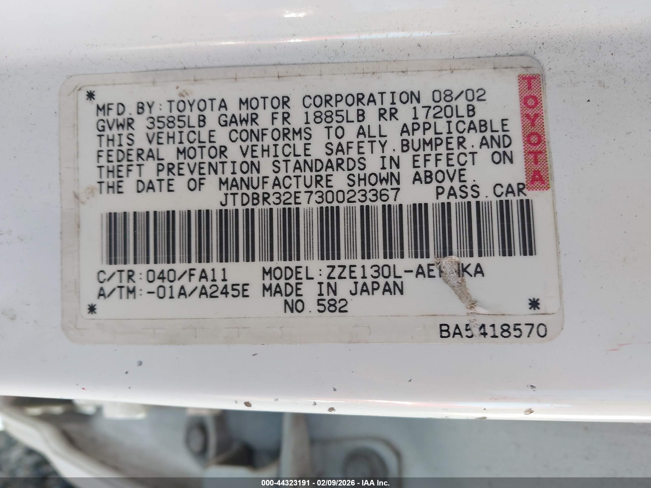 TOYOTA COROLLA image 9
