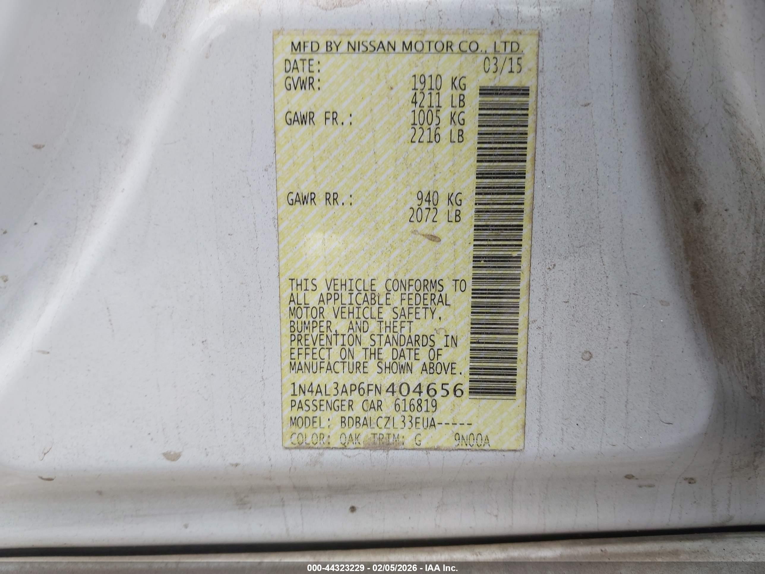 NISSAN ALTIMA image 9