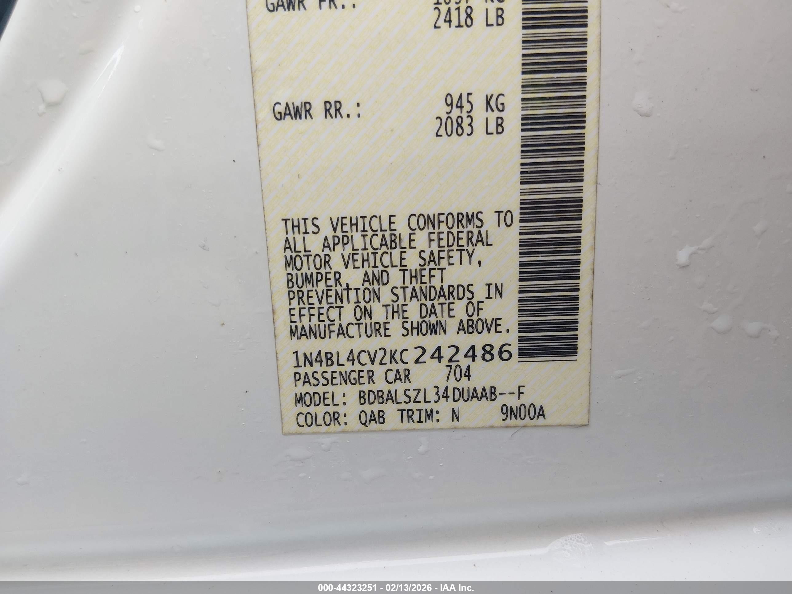 NISSAN ALTIMA image 9