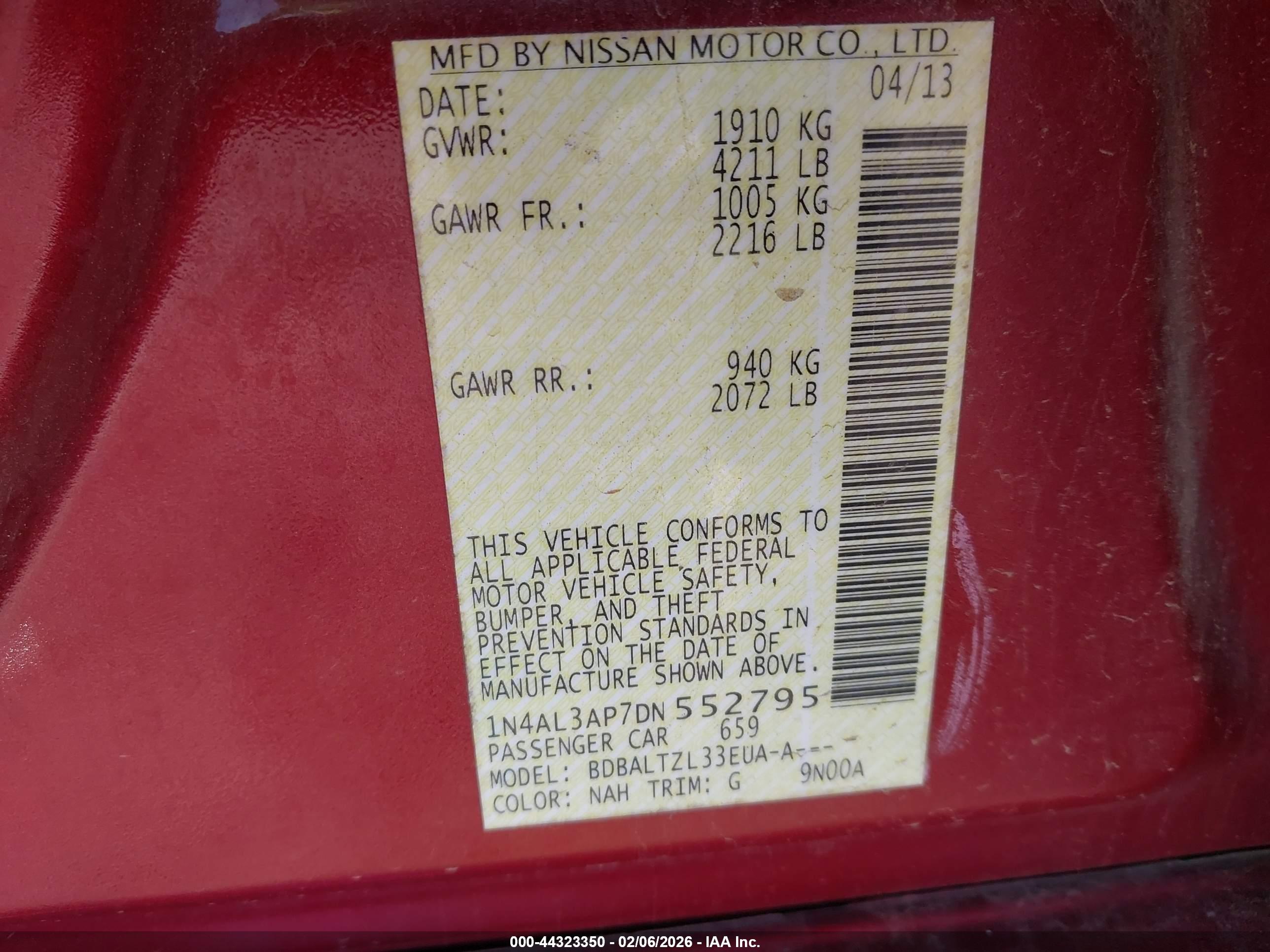 NISSAN ALTIMA image 9