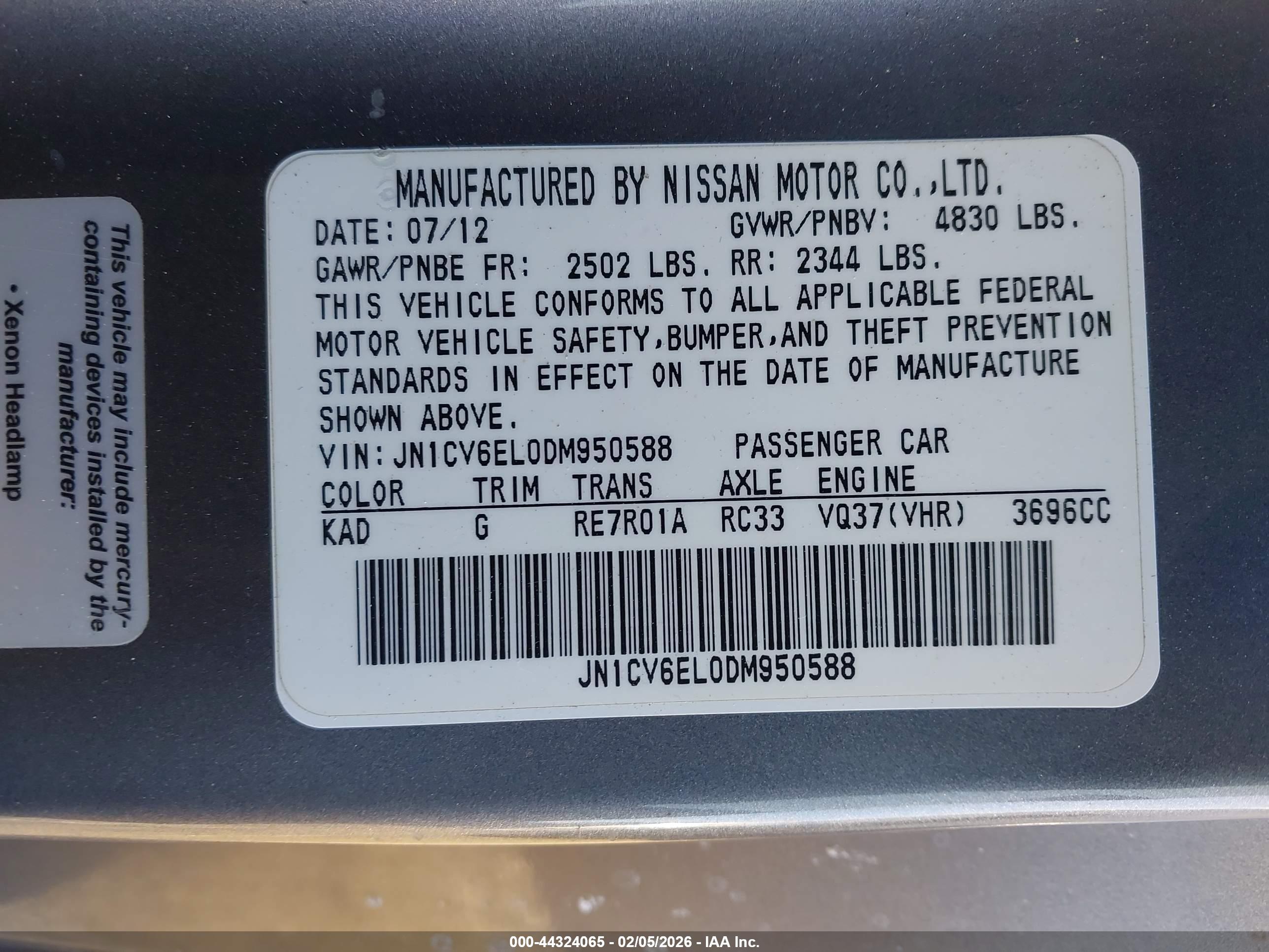 INFINITI G37X image 9