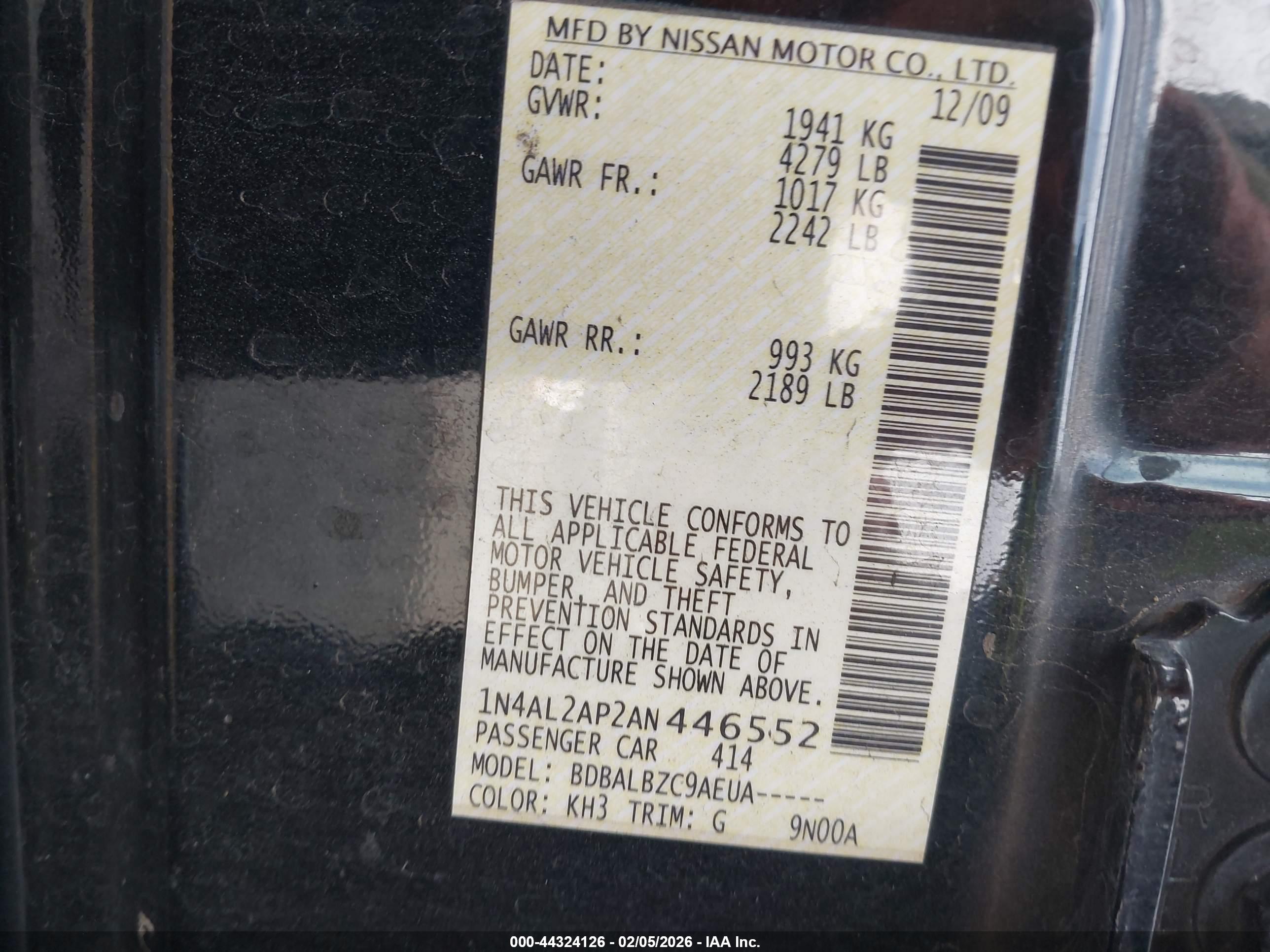 NISSAN ALTIMA image 9