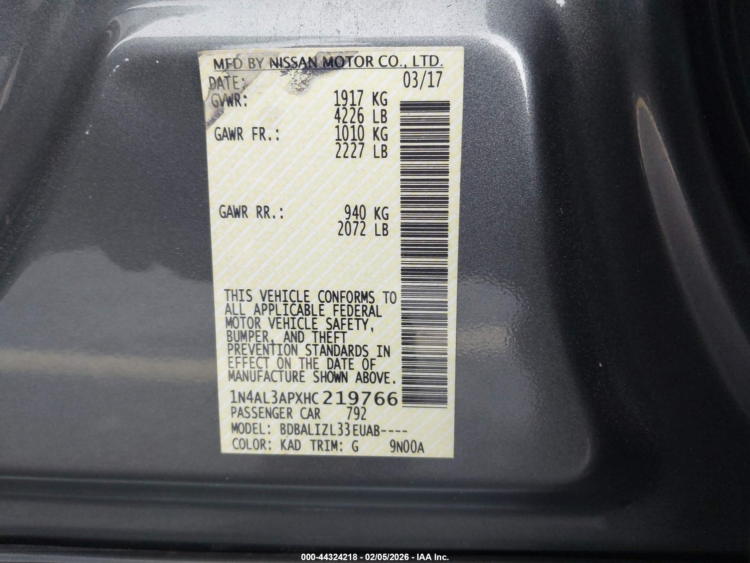 NISSAN ALTIMA image 9