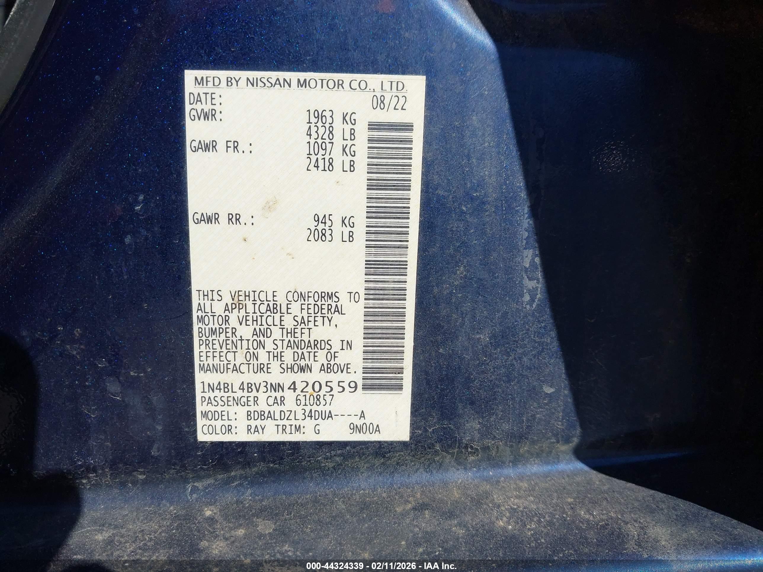 NISSAN ALTIMA image 9