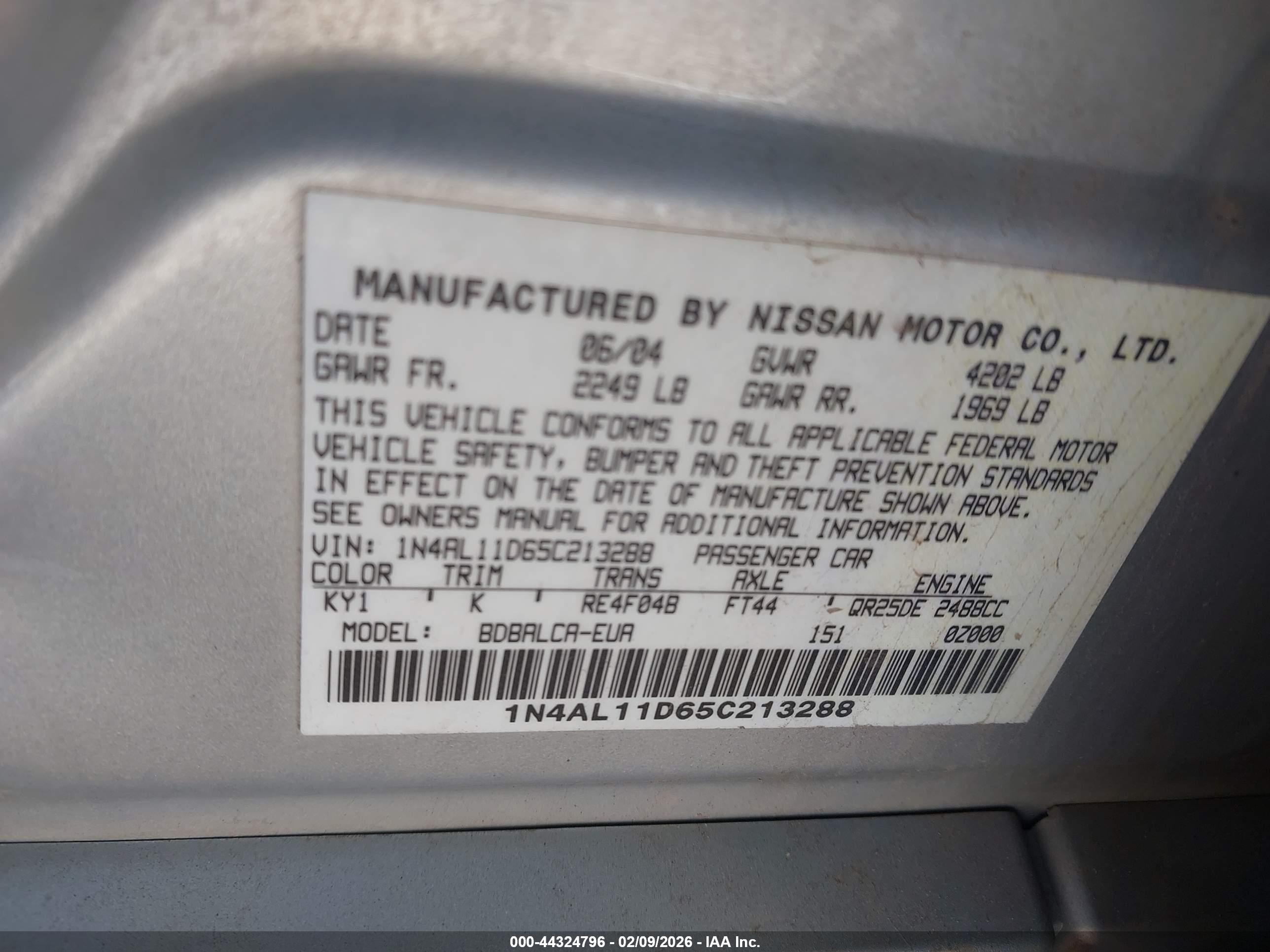 NISSAN ALTIMA image 9