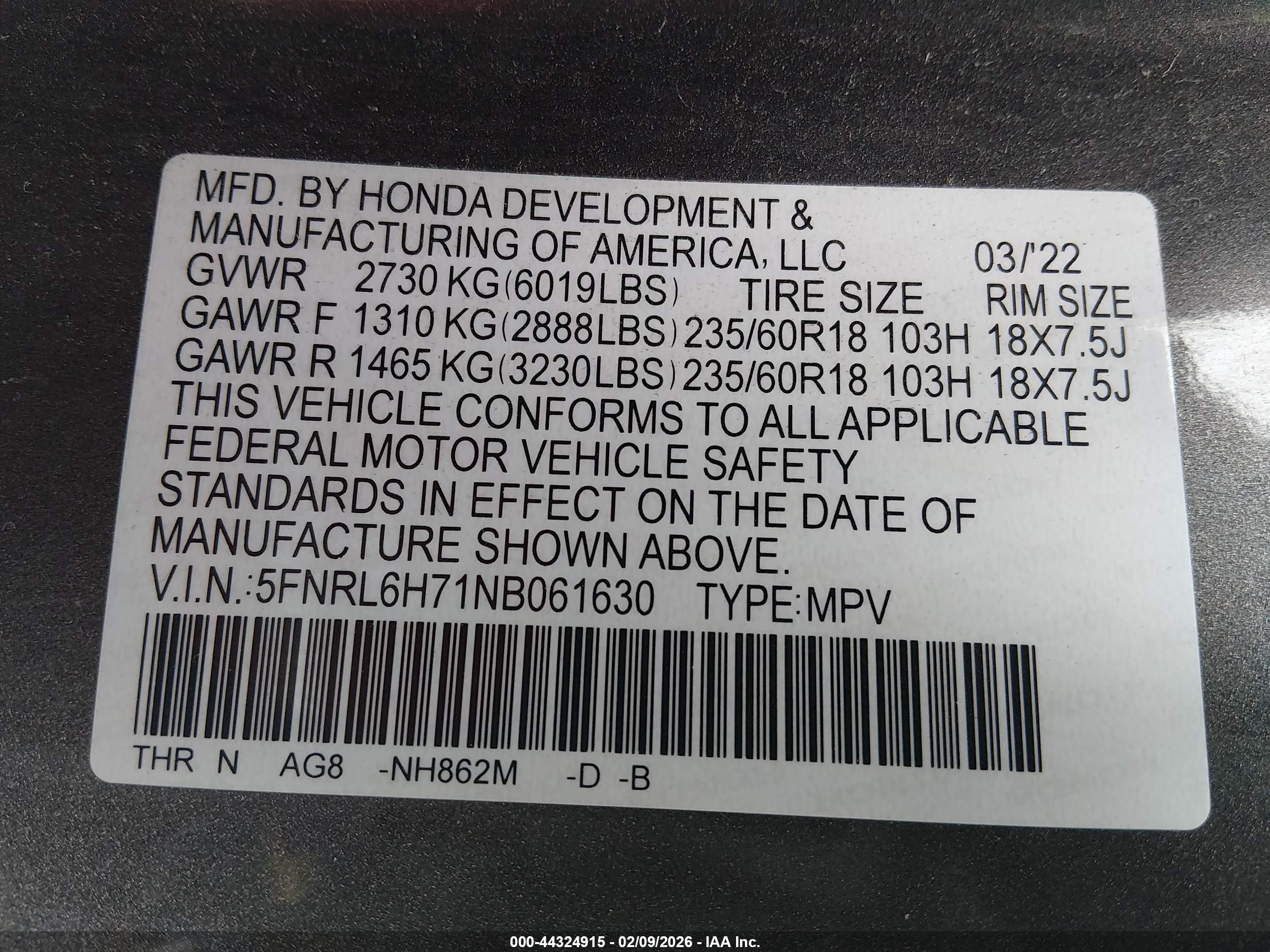 HONDA ODYSSEY image 9