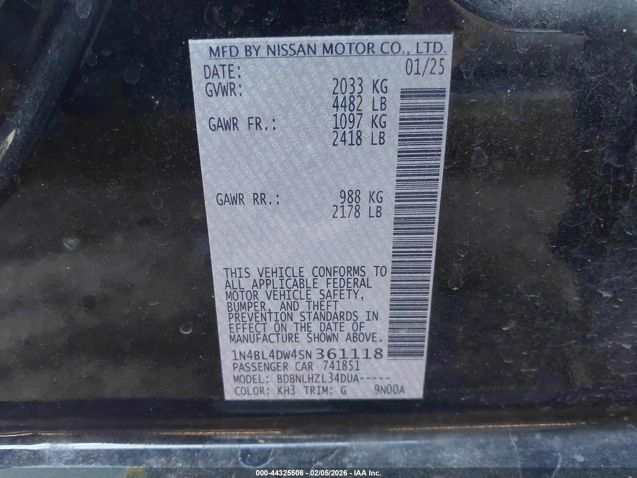 NISSAN ALTIMA image 9