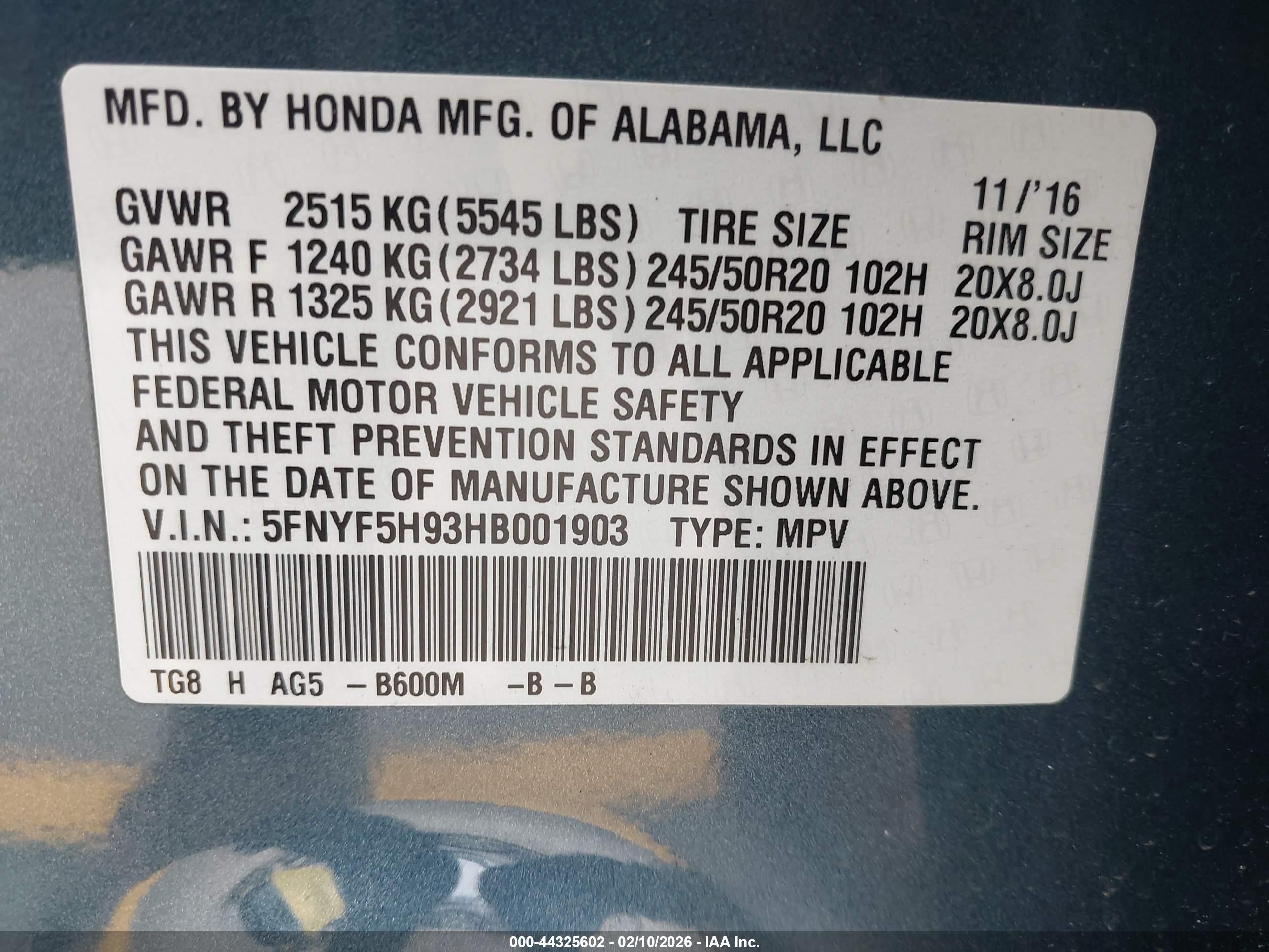 HONDA PILOT image 9
